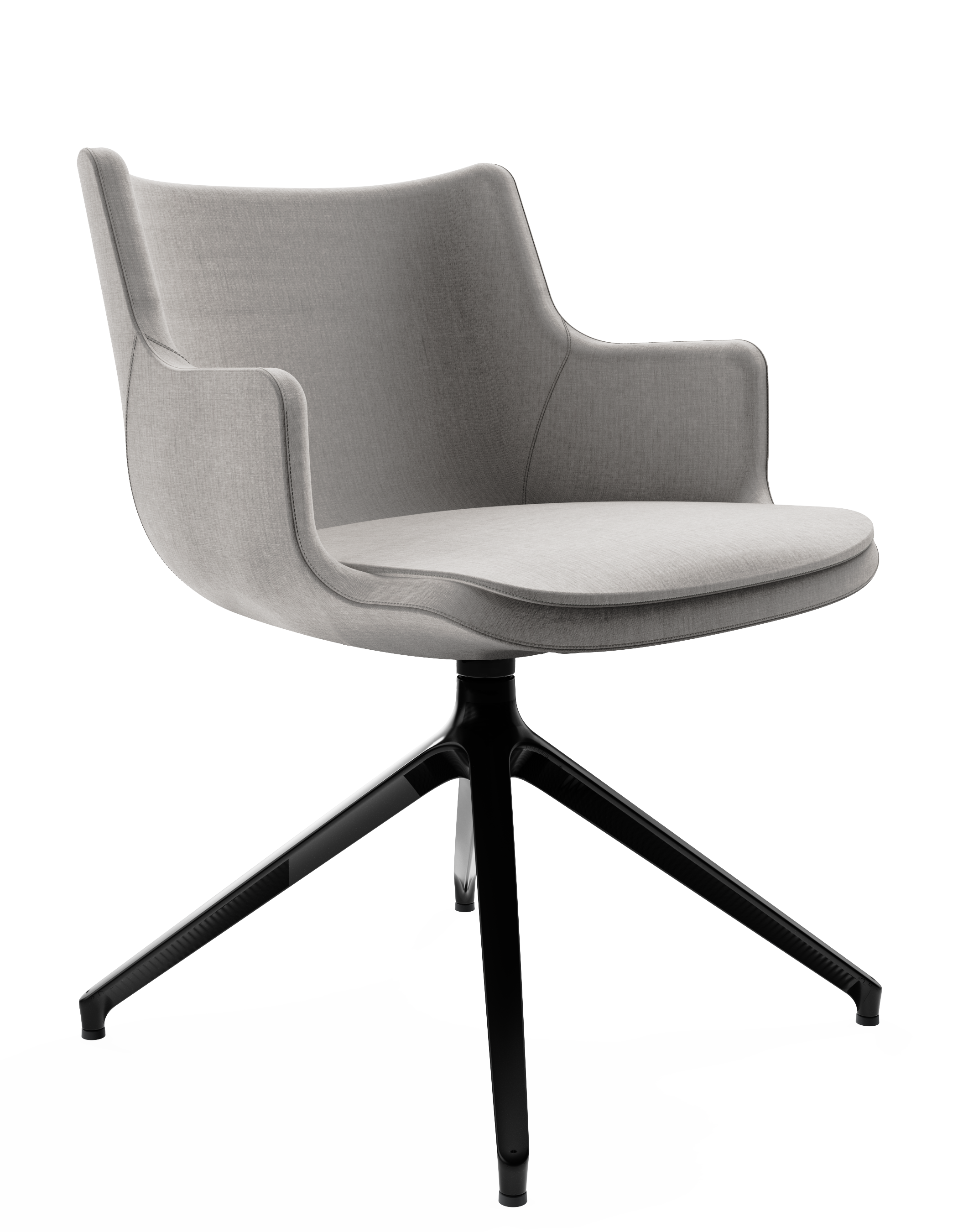 WS - Contour chair - Low, 4 star pyramidal black base (Front angle)