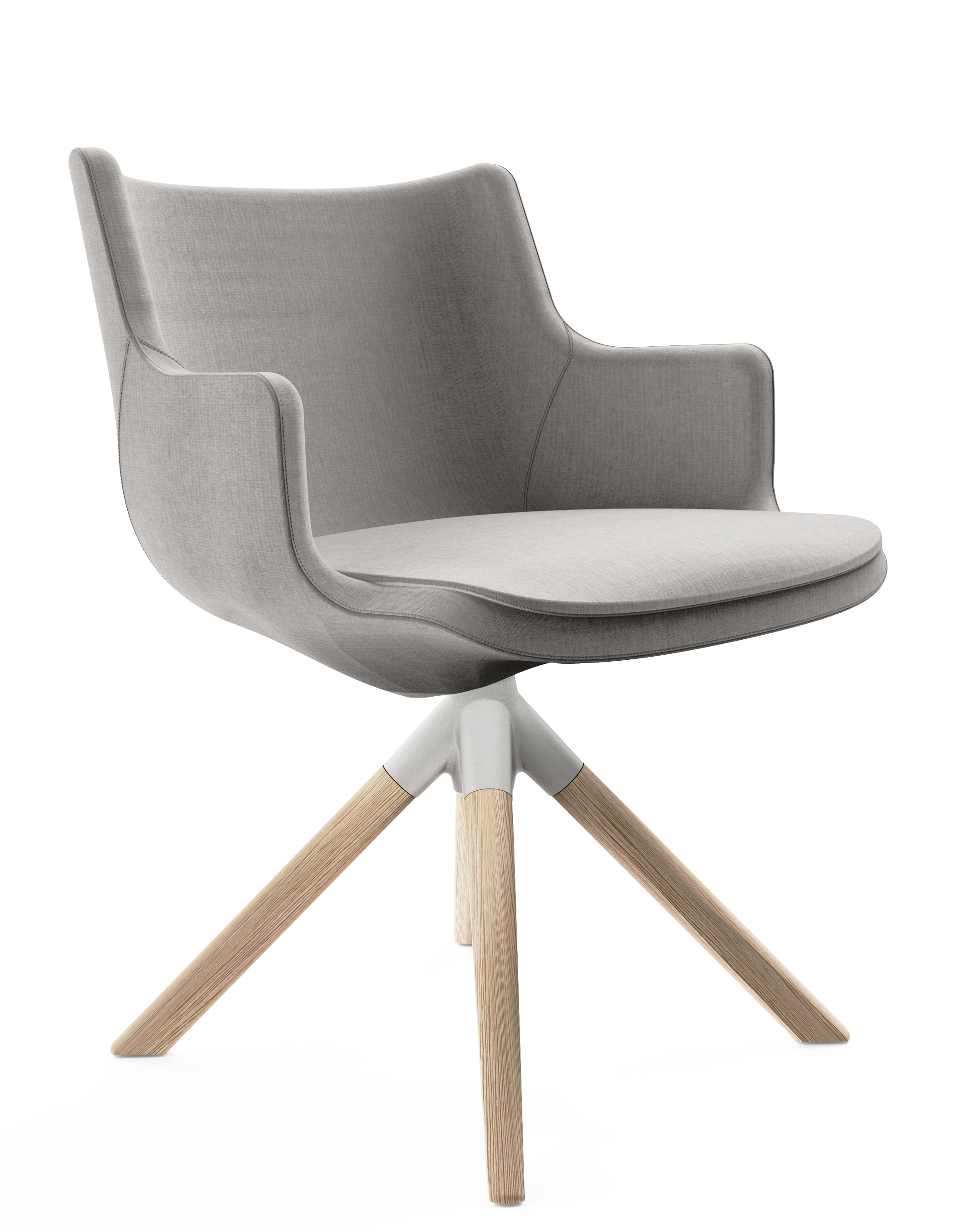WS - Contour chair - Low, 4 star timber base (Front angle)