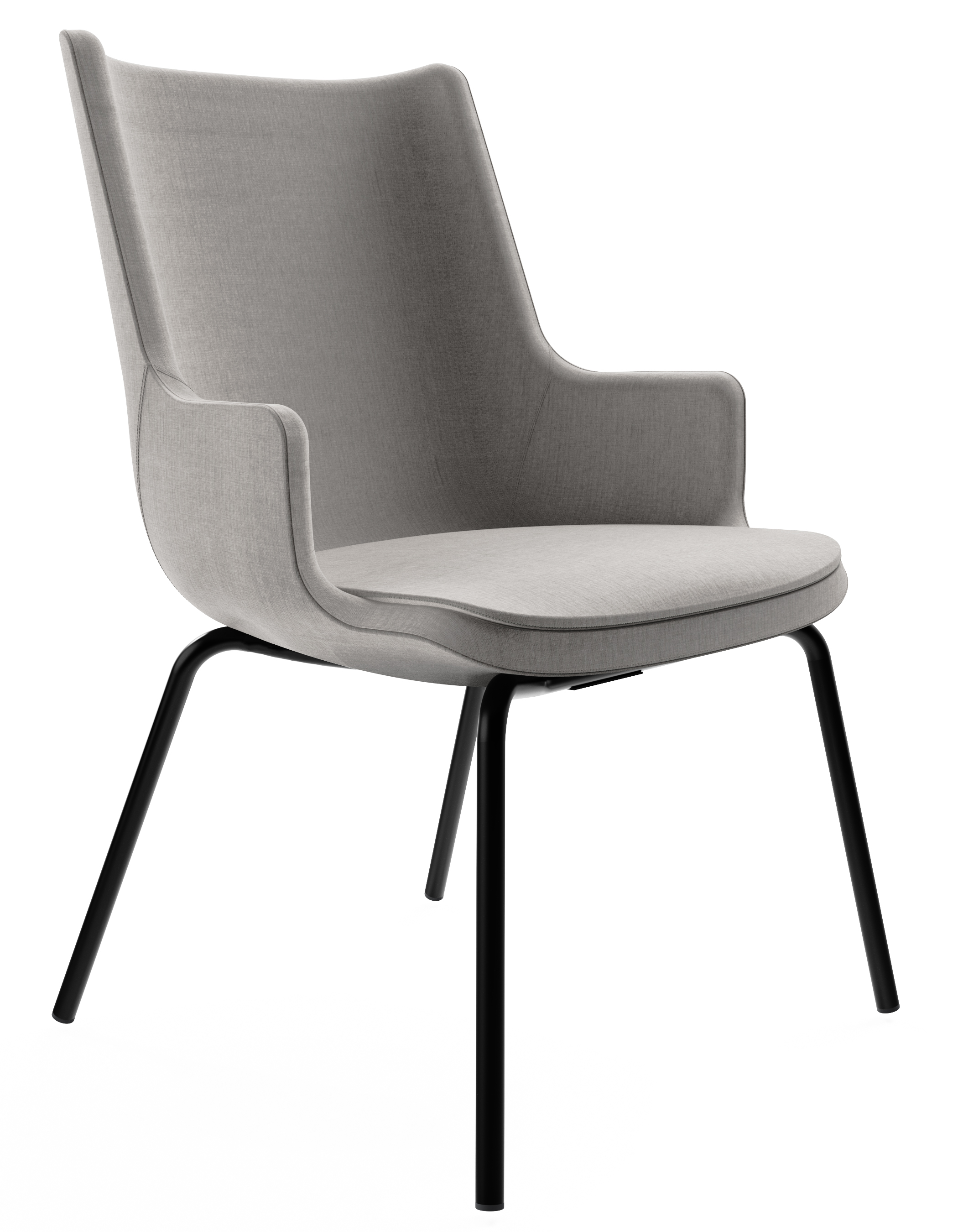 WS - Contour chair - Mid, 4 leg black base (Front angle)