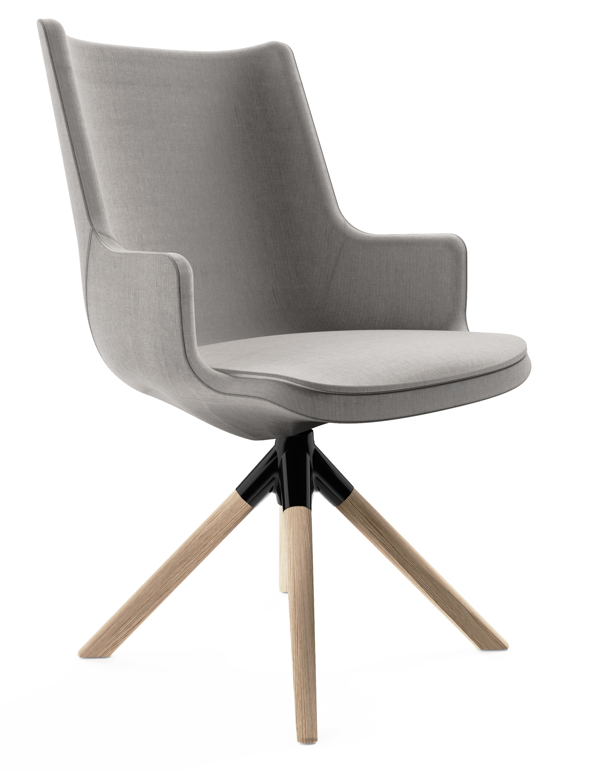 WS - Contour chair - Mid, 4-star - black timber base (Front angle)