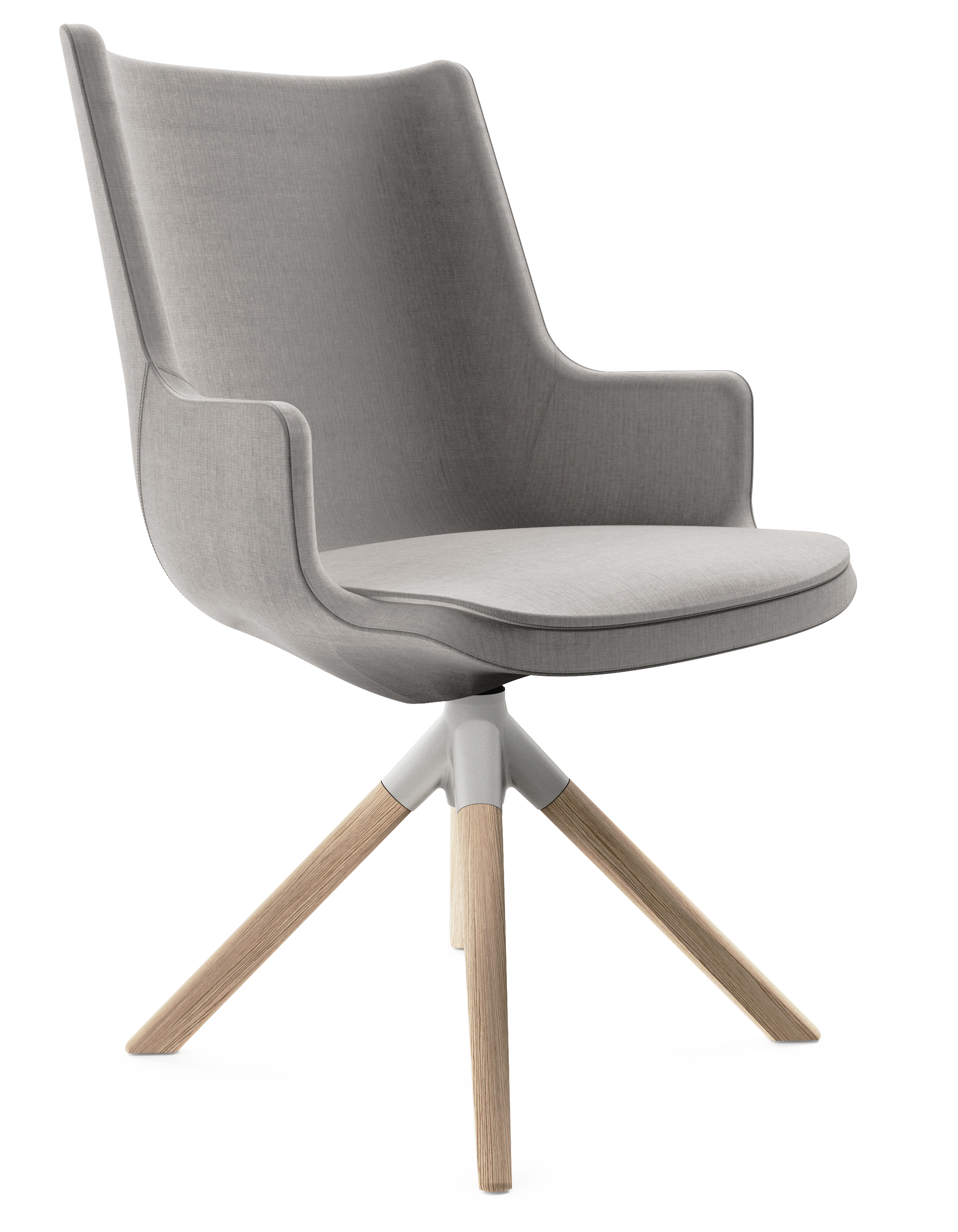WS - Contour chair - Mid, 4-star timber base (Front angle)