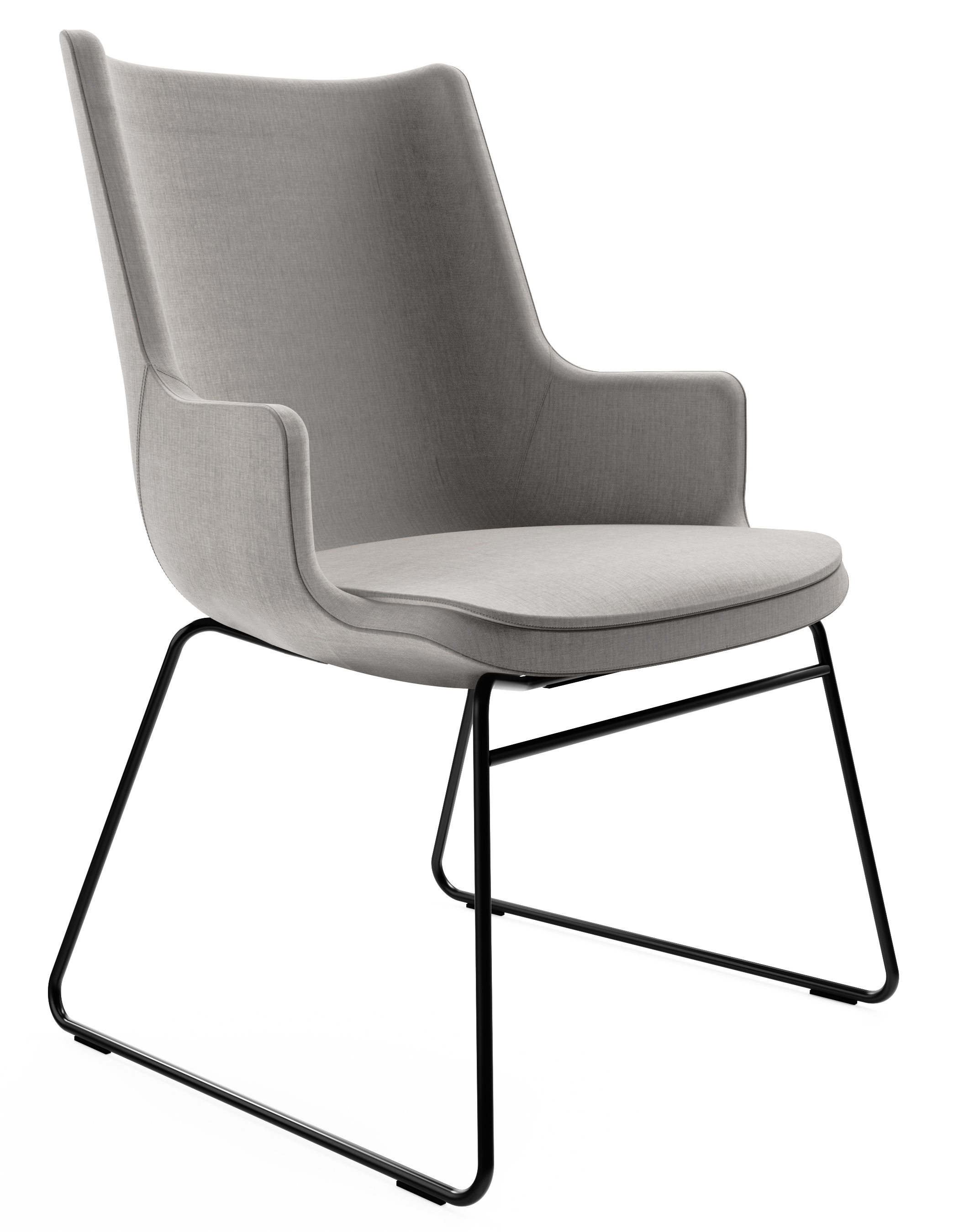 WS - Contour chair - Mid, Sled black base (Front angle)
