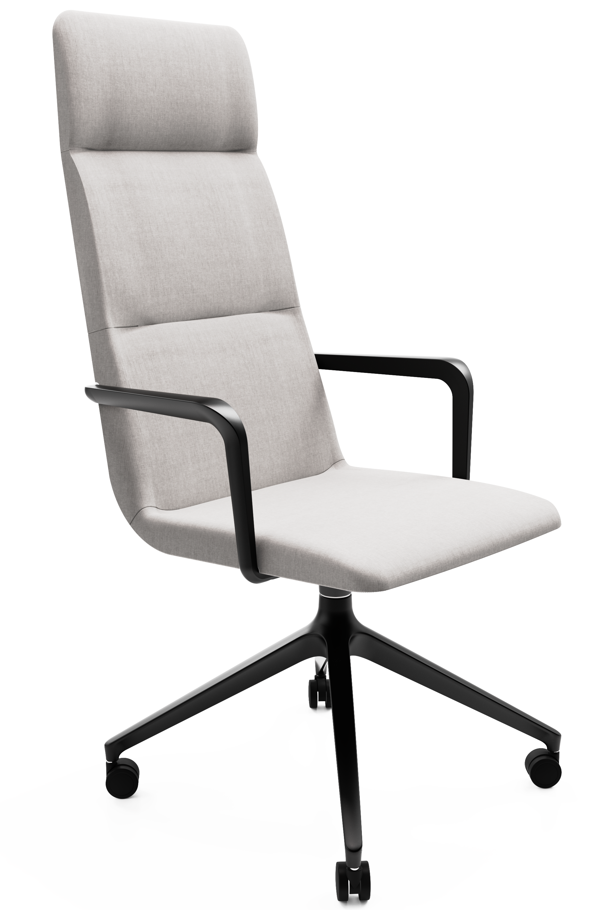 WS - Accord High 4 star base with castors chair - black - remix 126 - front angle