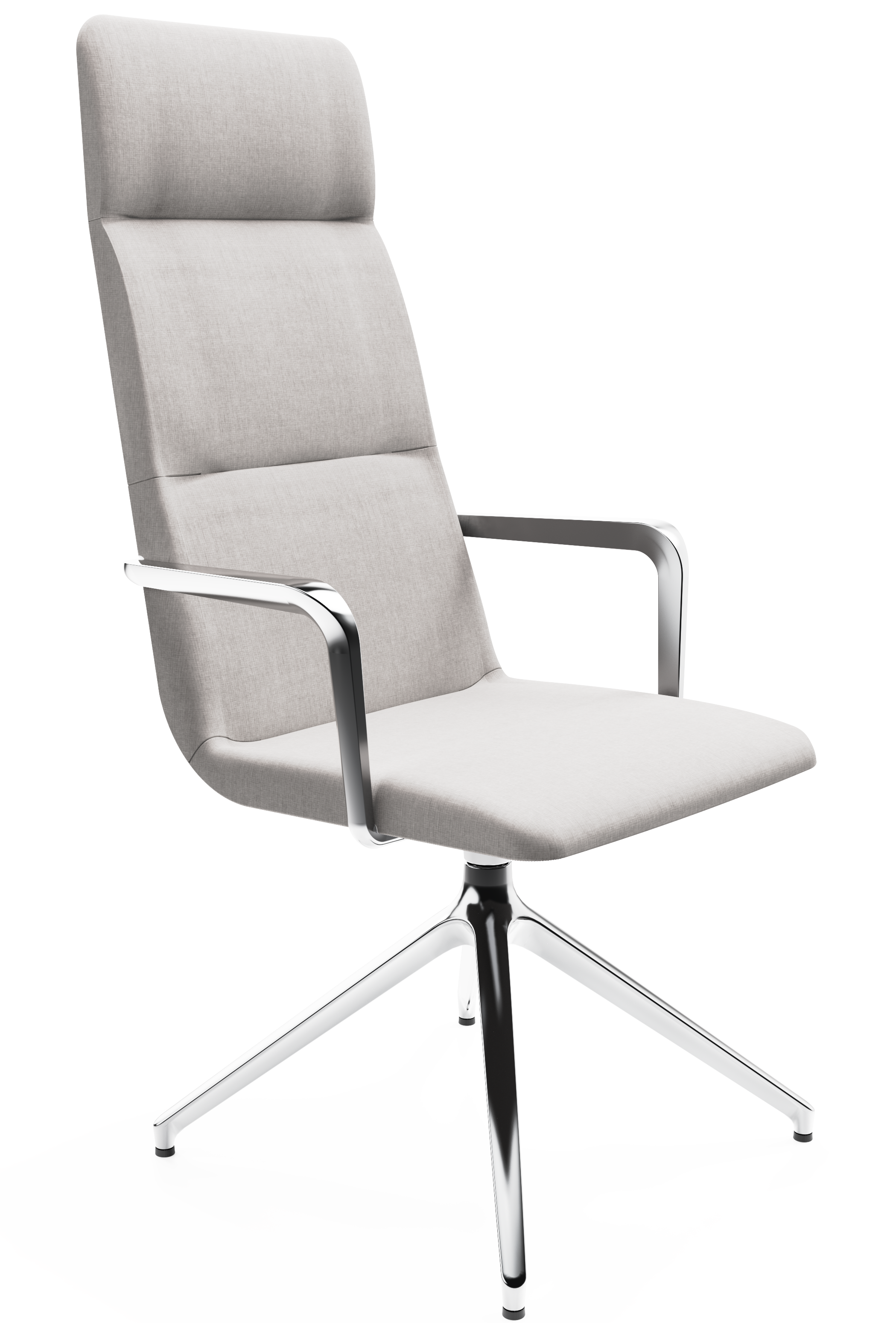 WS - Accord arms high 4 star base chair - chrome - remix 126 - front angle