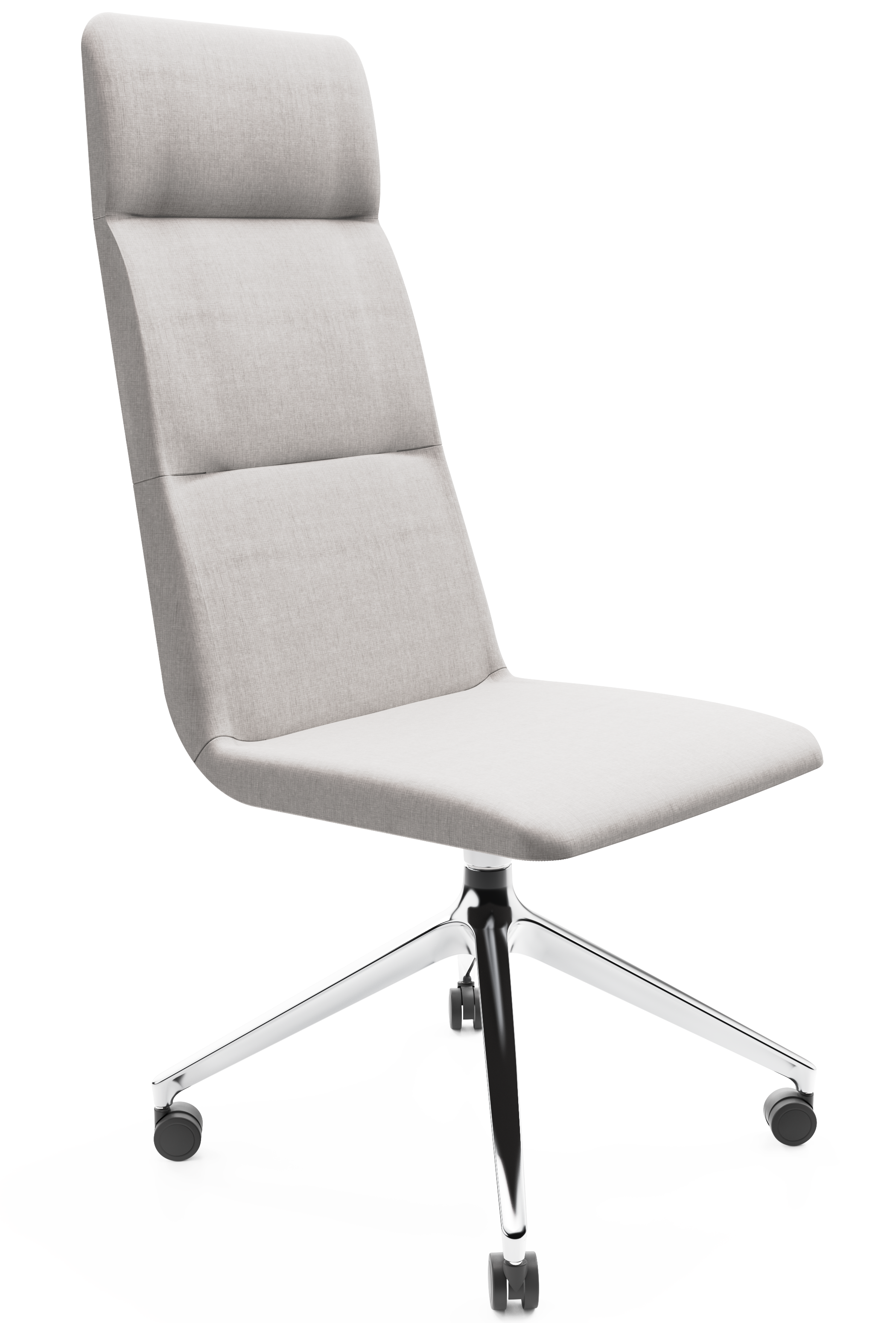WS - Accord high 4 star base with castors chair - chrome - remix 126 - front angle1