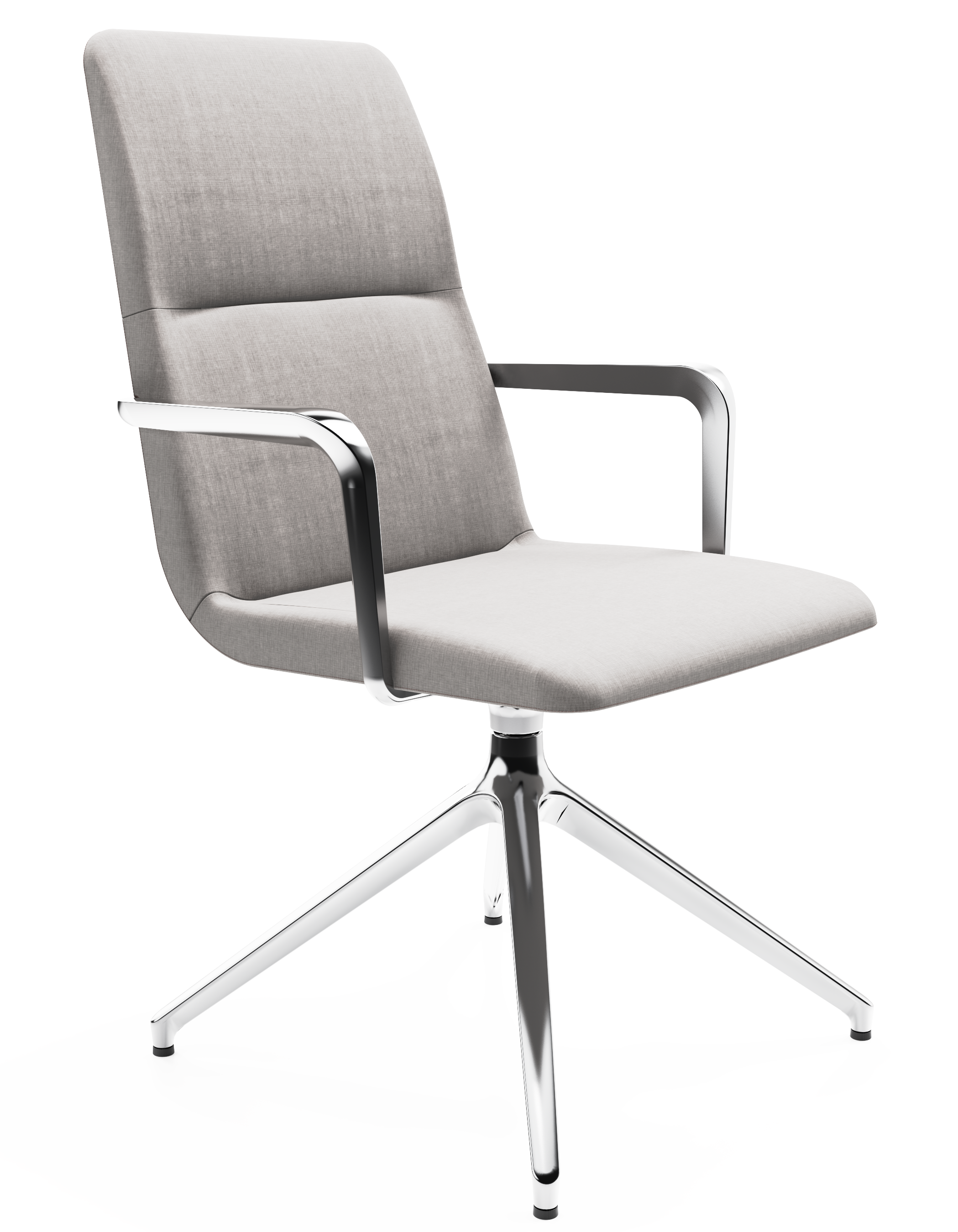 WS - Accord with arms 4 star pyramid base chair - chrome - remix 126 - front angle
