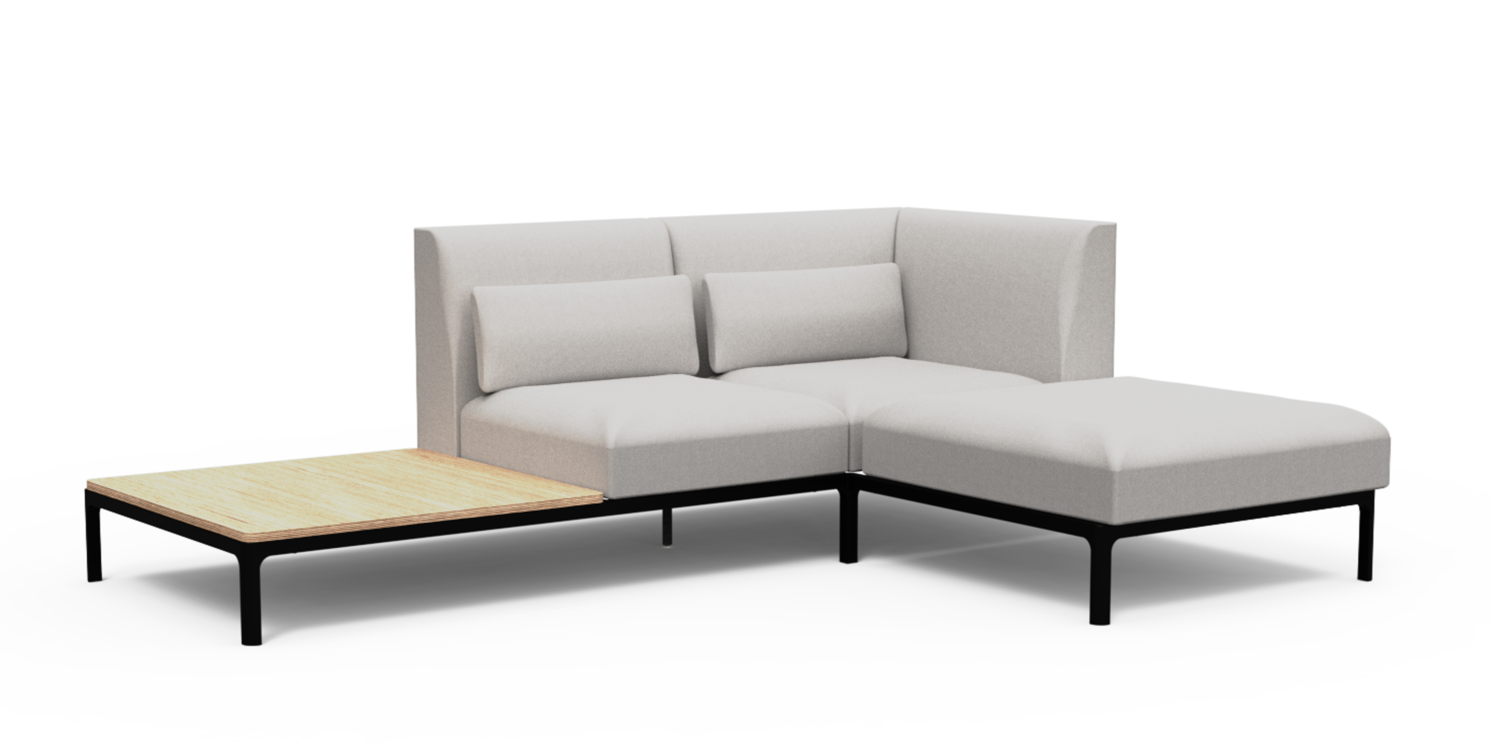 WS - Profile Sofa - Corner right end table end cushion (Light grey)