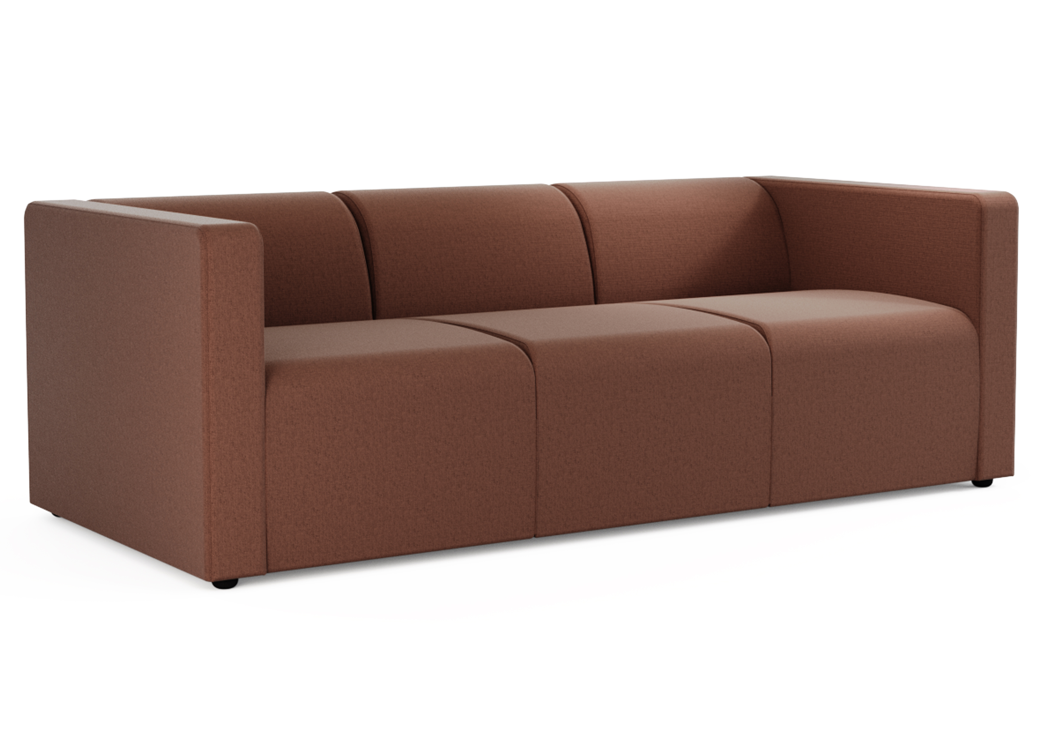 WS - Den 3 Seater Sofa - Brown (Front Angle)