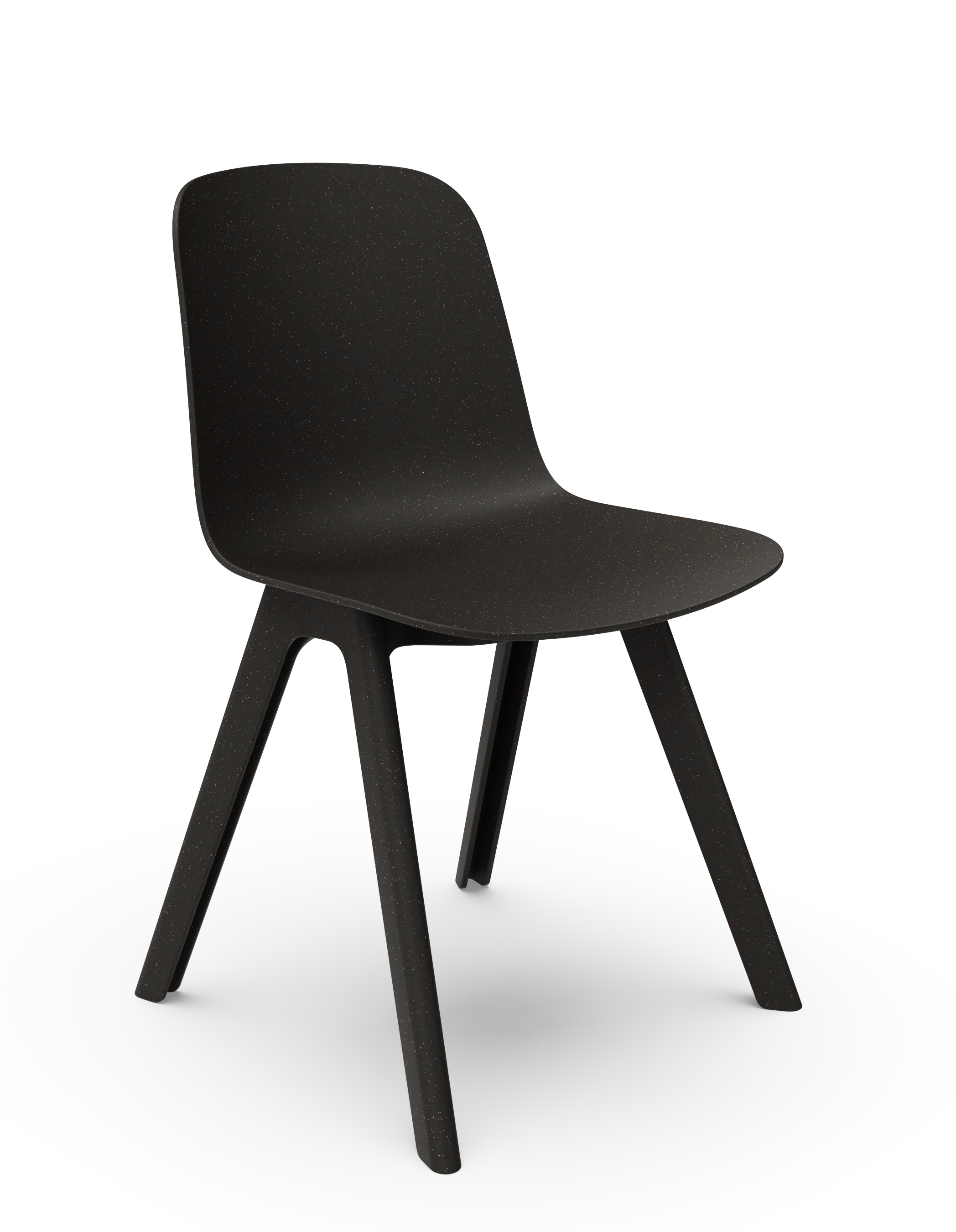 WS - Moto Side Chair - 4 Leg Plastic Base - Black - Front Angle