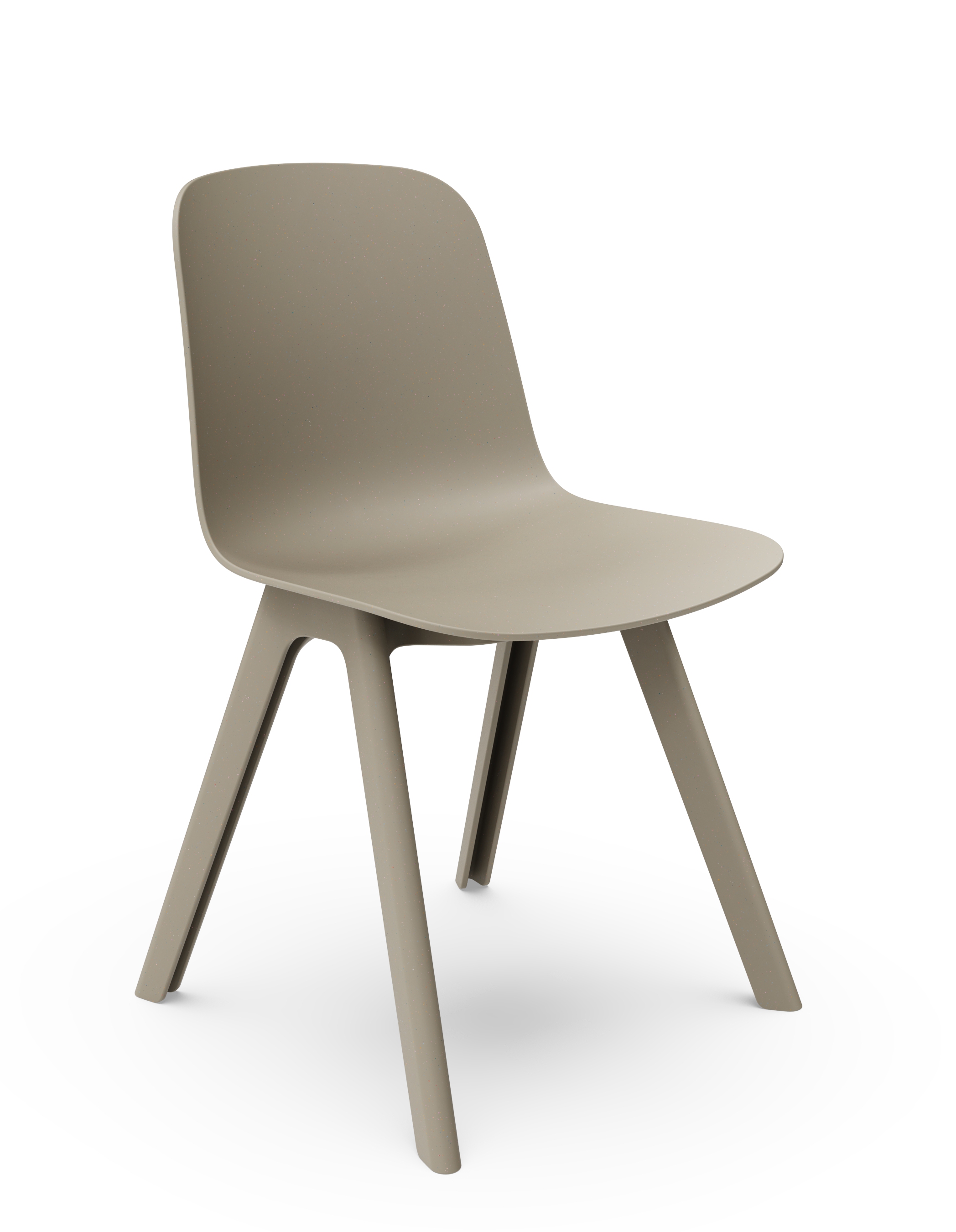 WS - Moto Side Chair - 4 Leg Plastic Base - Warm Grey - Front Angle