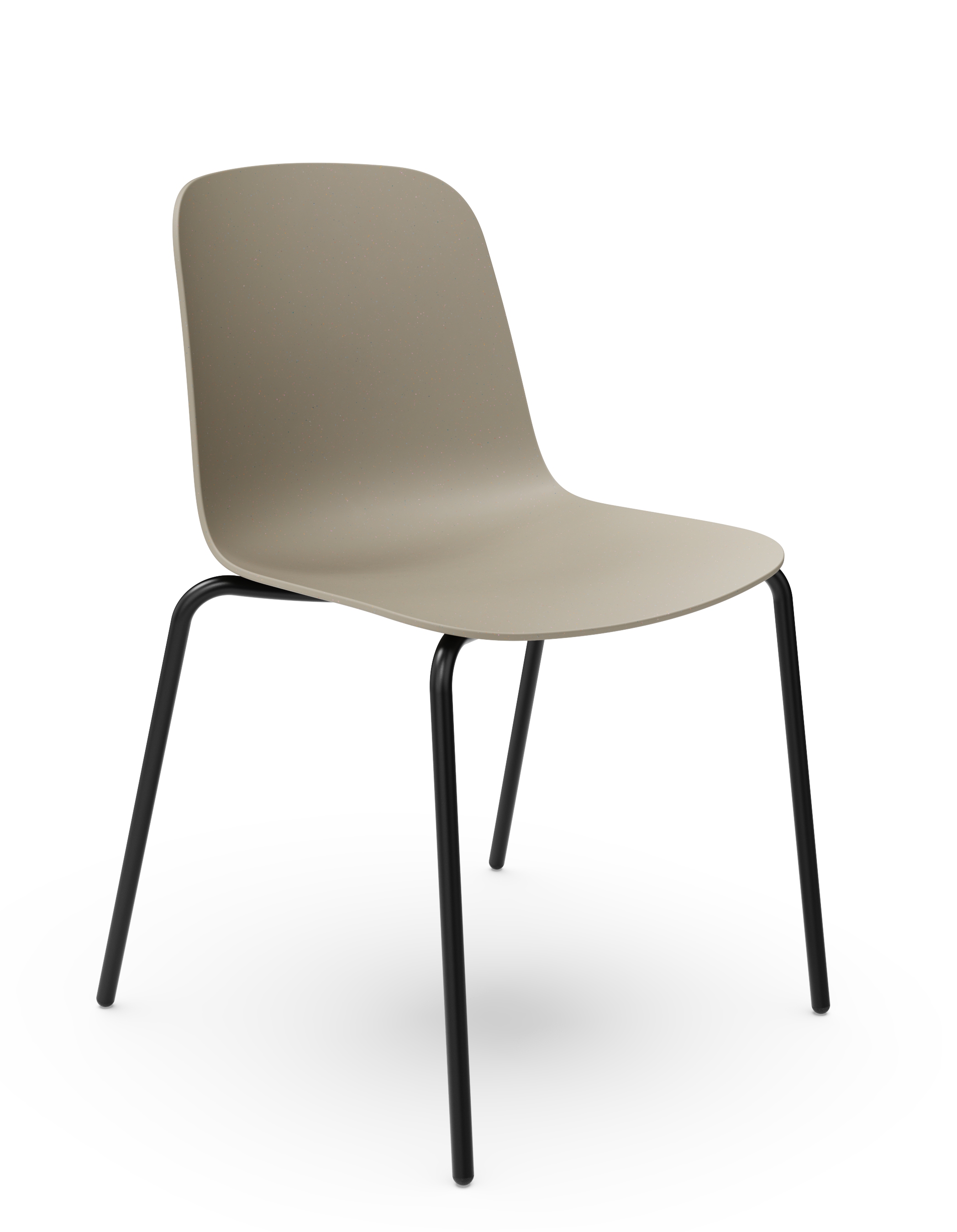 WS - Moto Side Chair - 4 Leg Wire Base - Warm Grey - Front Angle