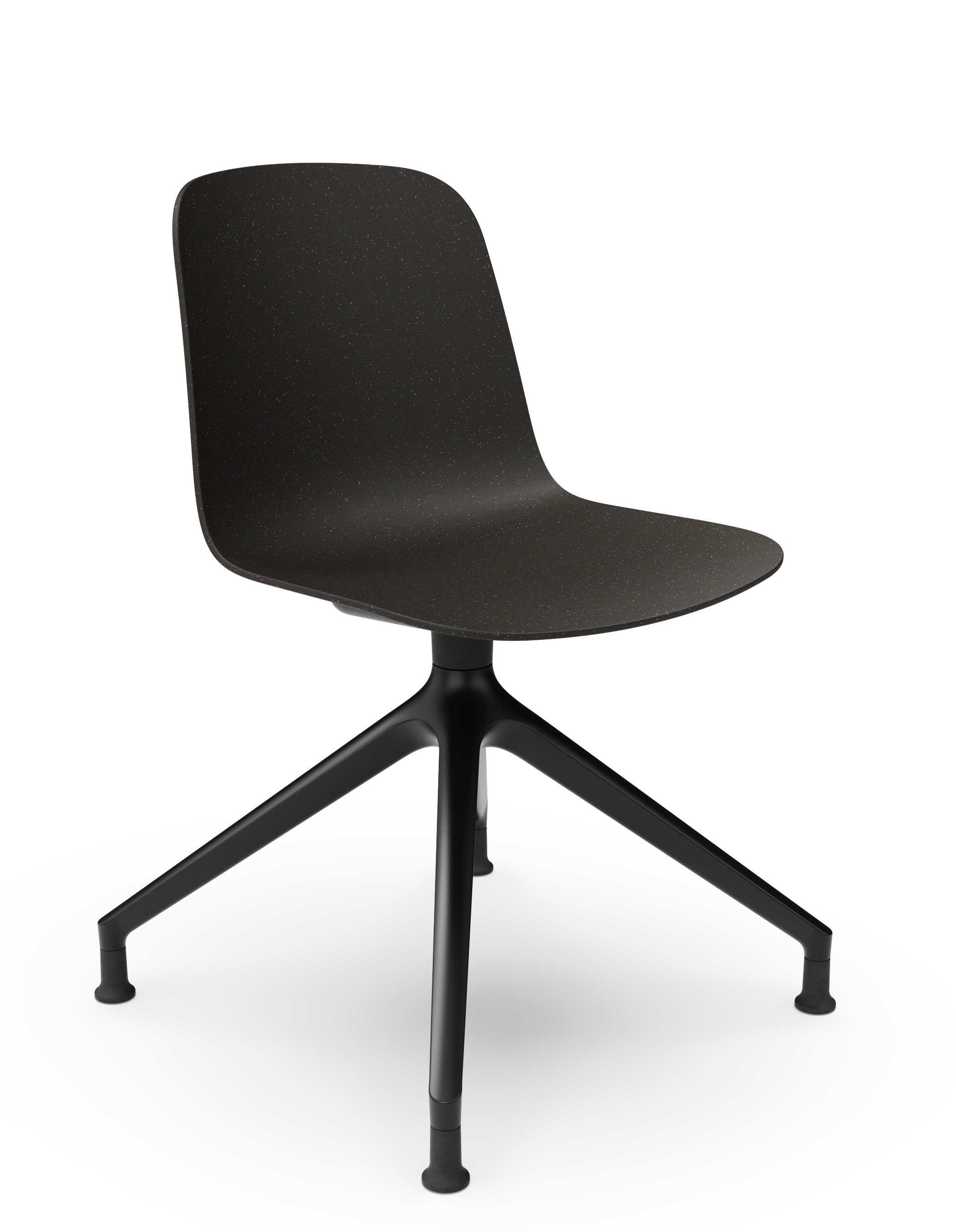 WS - Moto Side Chair - 4 Star Base - Black - Front Angle