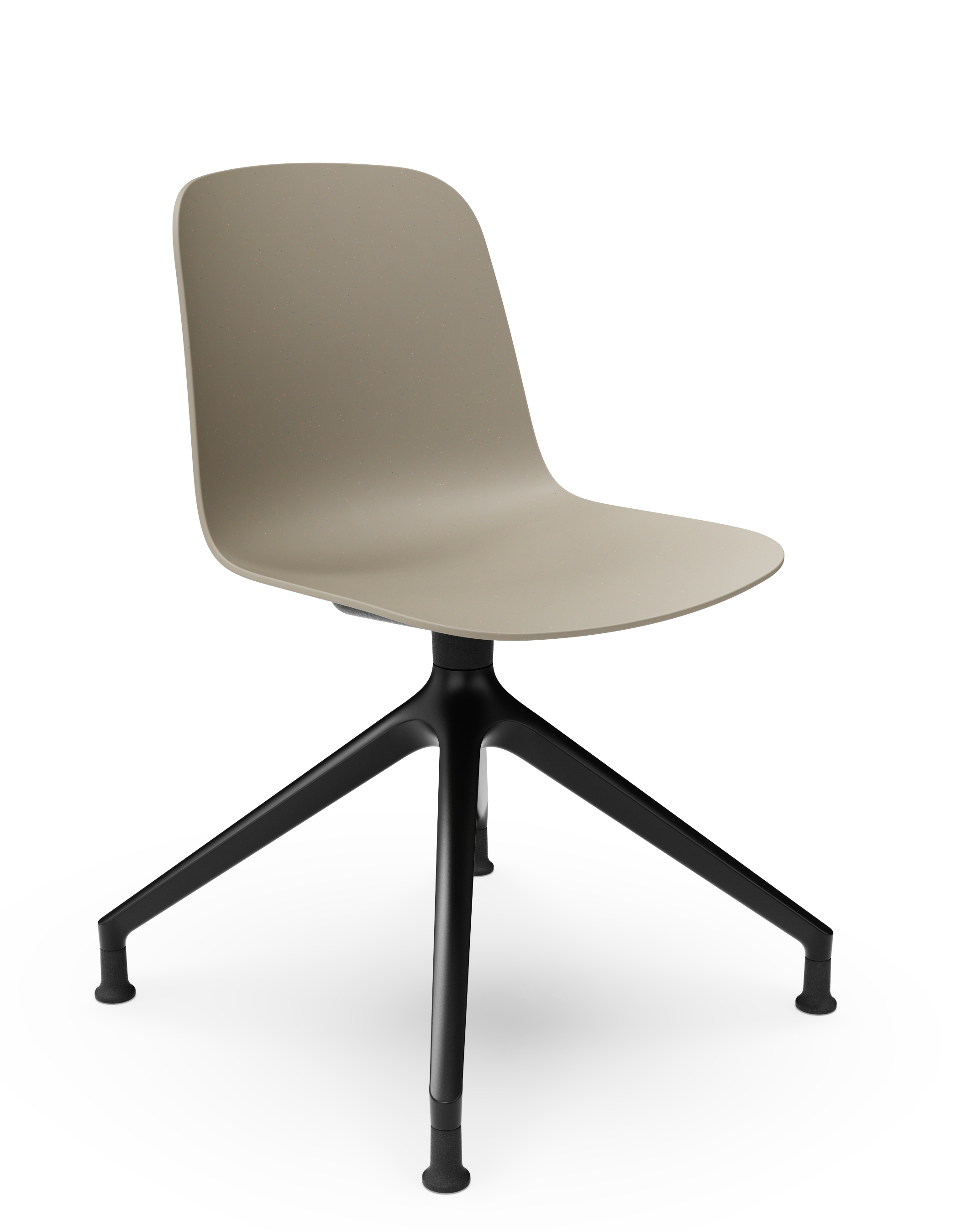 WS - Moto Side Chair- 4 Star Base - Warm Grey - Front Angle