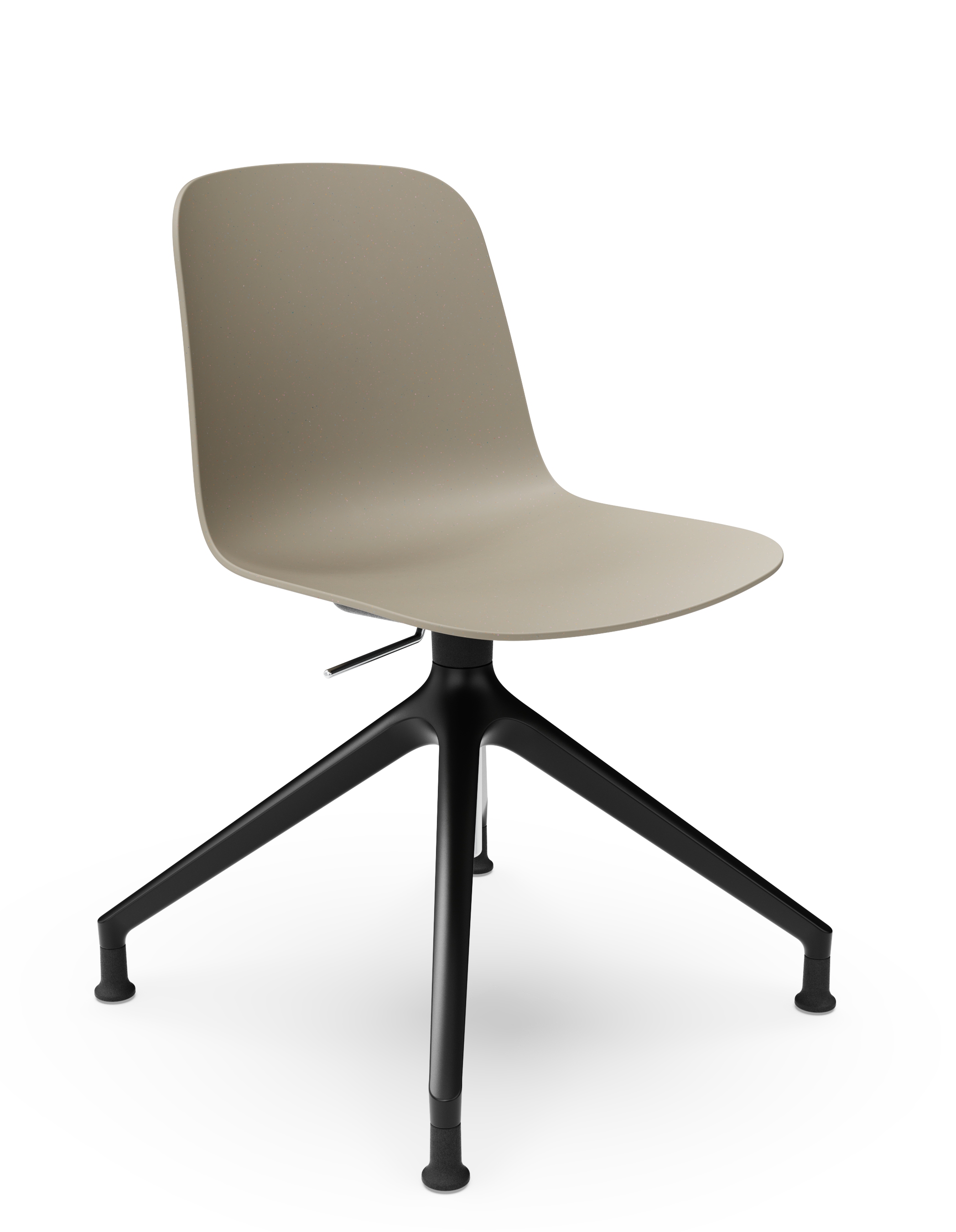 WS - Moto Side Chair - 4 Star Base with Gaslift - Warm Grey - Front Angle