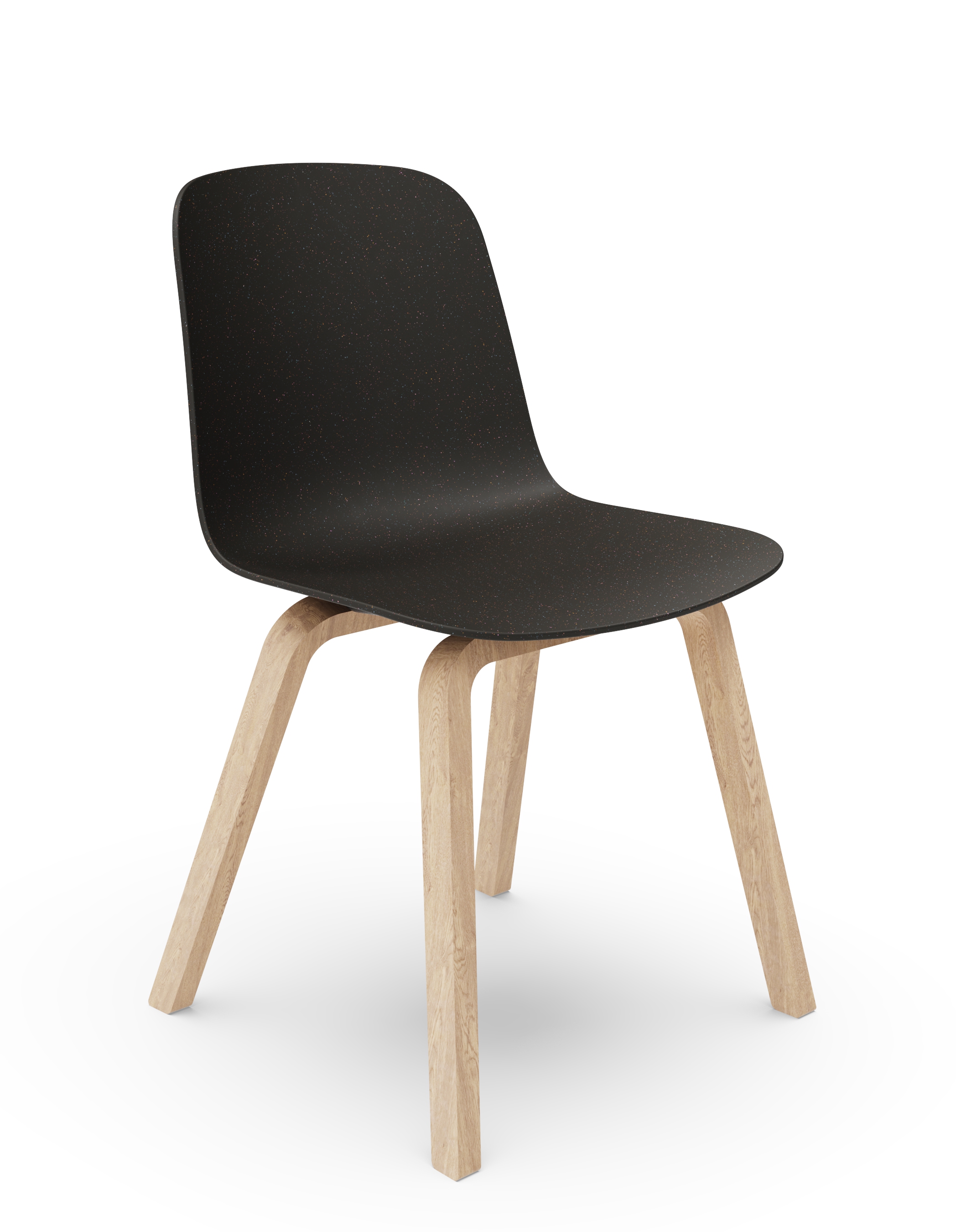 WS - Moto Side Chair - Beech Base - Black - Front Angle