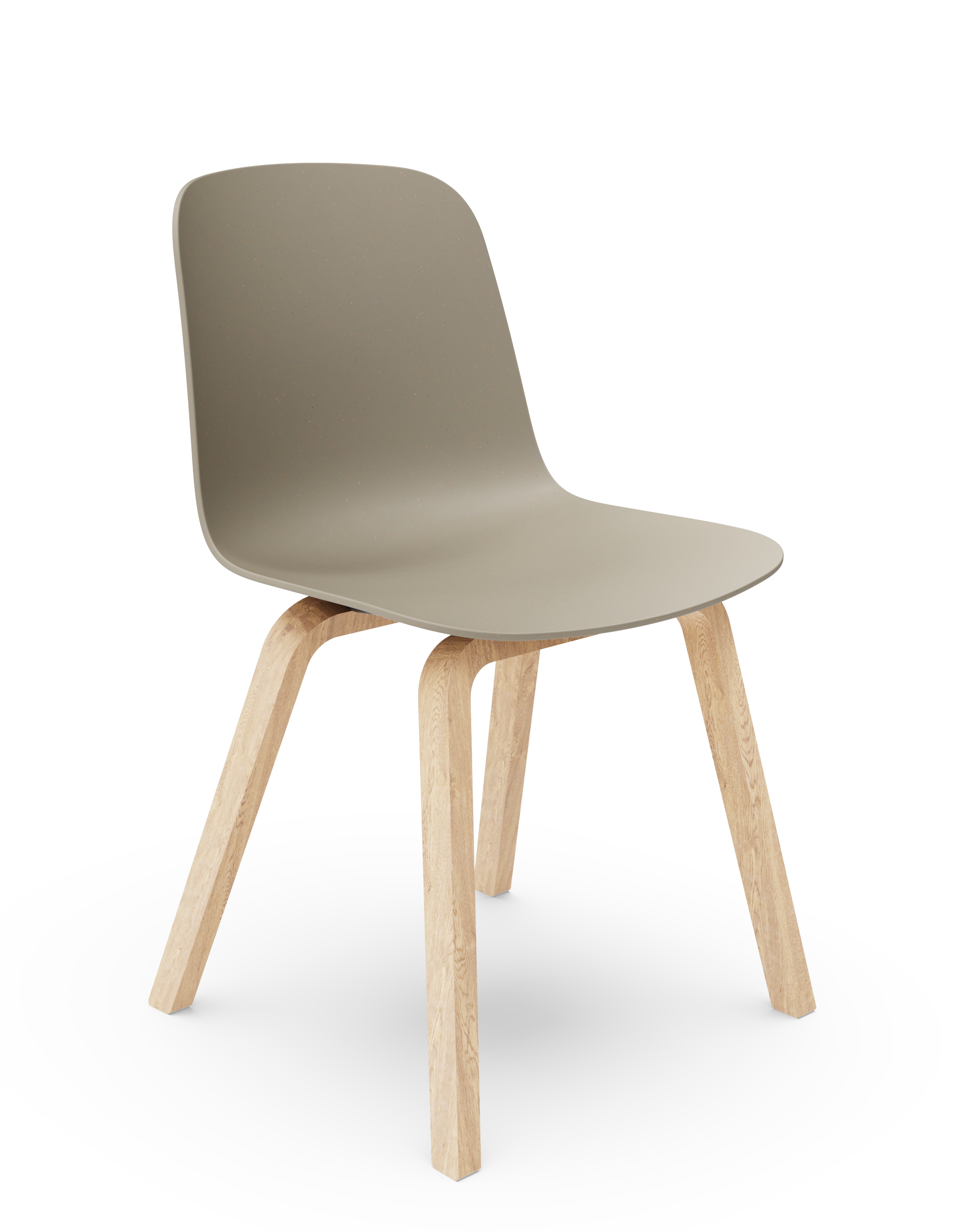 WS - Moto Side Chair - Beech Base - Warm Grey - Front Angle