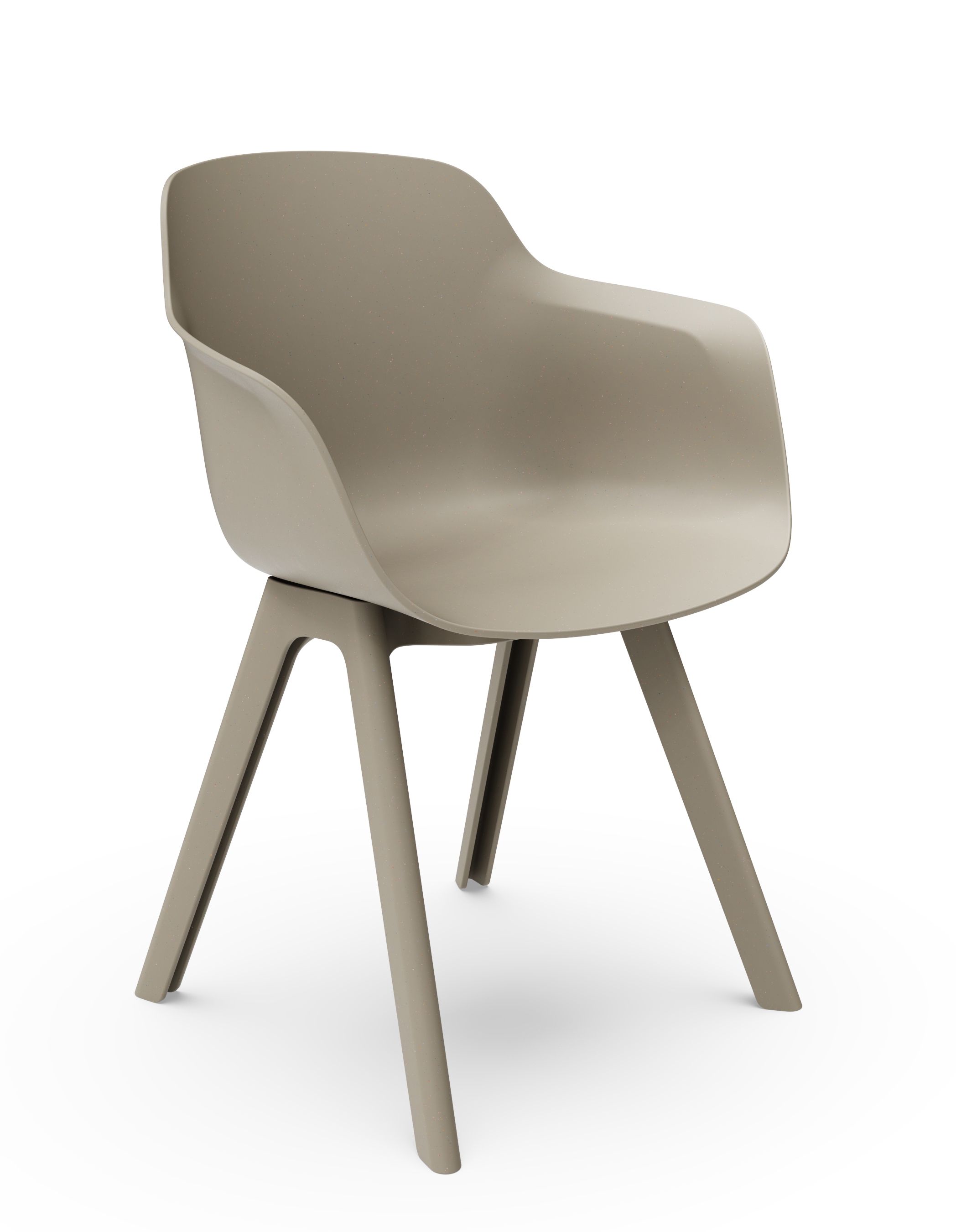 WS - Moto Tub Chair - 4 Leg Plastic Base - Warm Grey - Front Angle