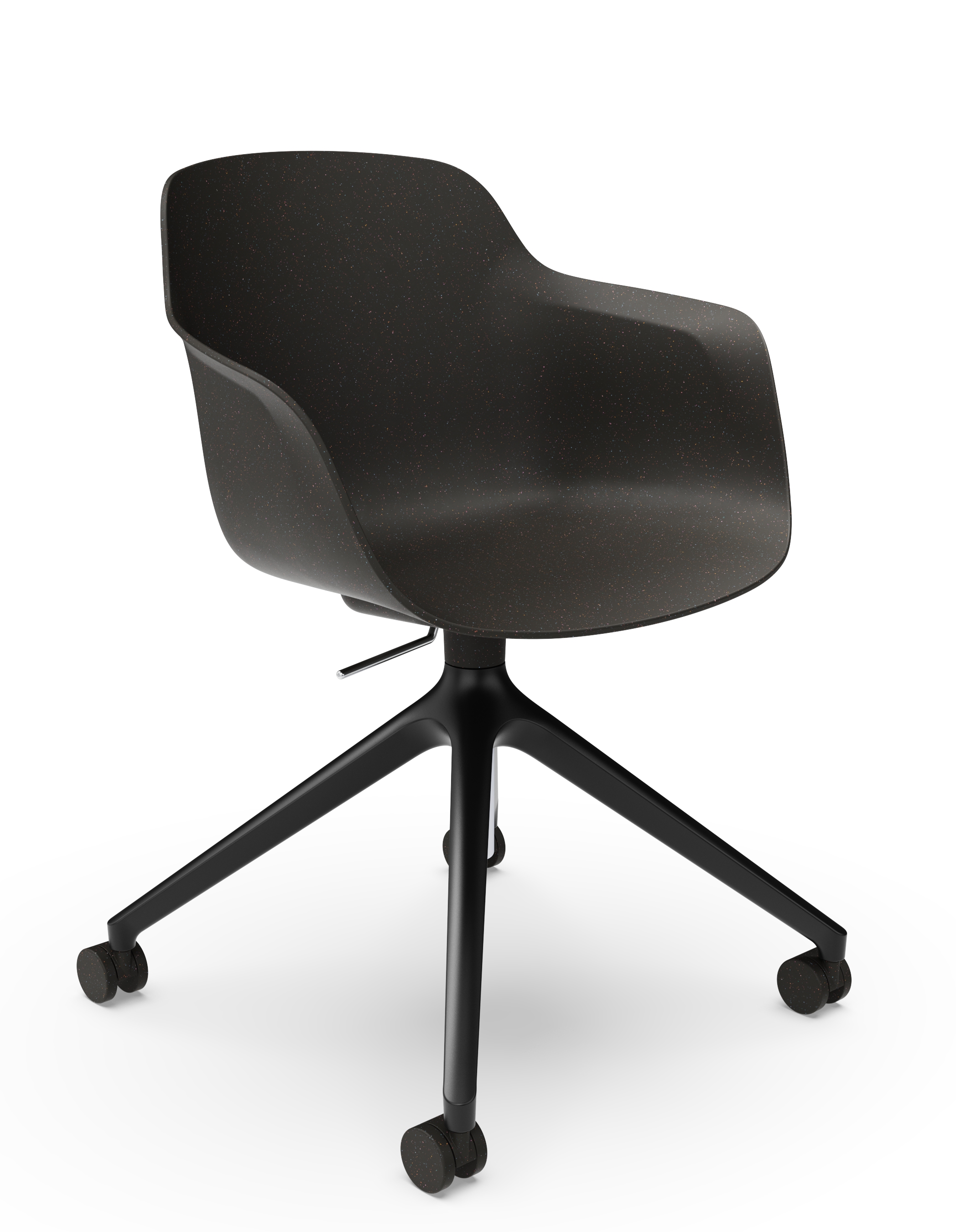 WS - Moto Tub Chair - 4 Star Base with Castors and Gaslift - Black - Front Angle