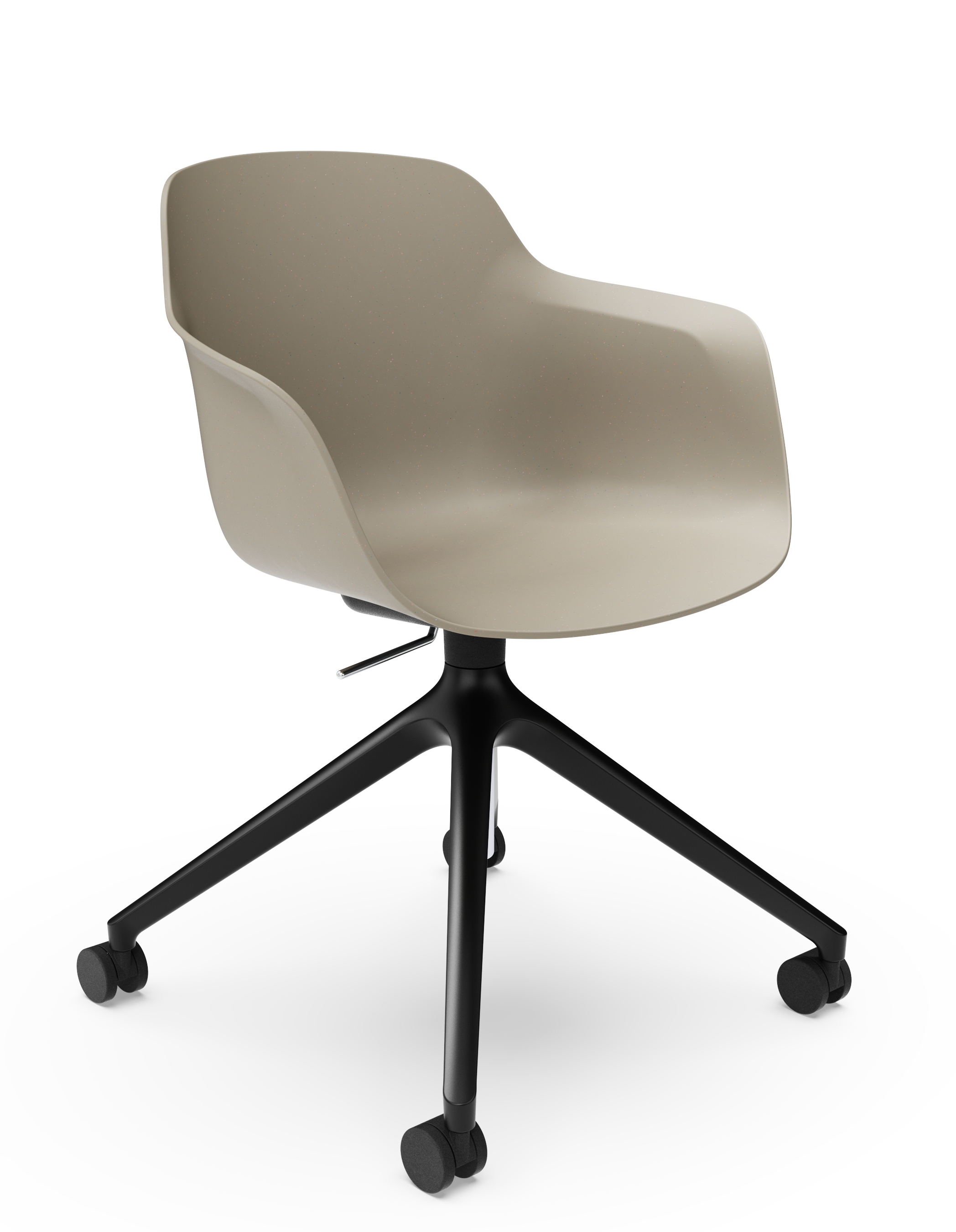 WS - Moto Tub Chair - 4 Star Base with Castors and Gaslift - Warm Grey - Front Angle