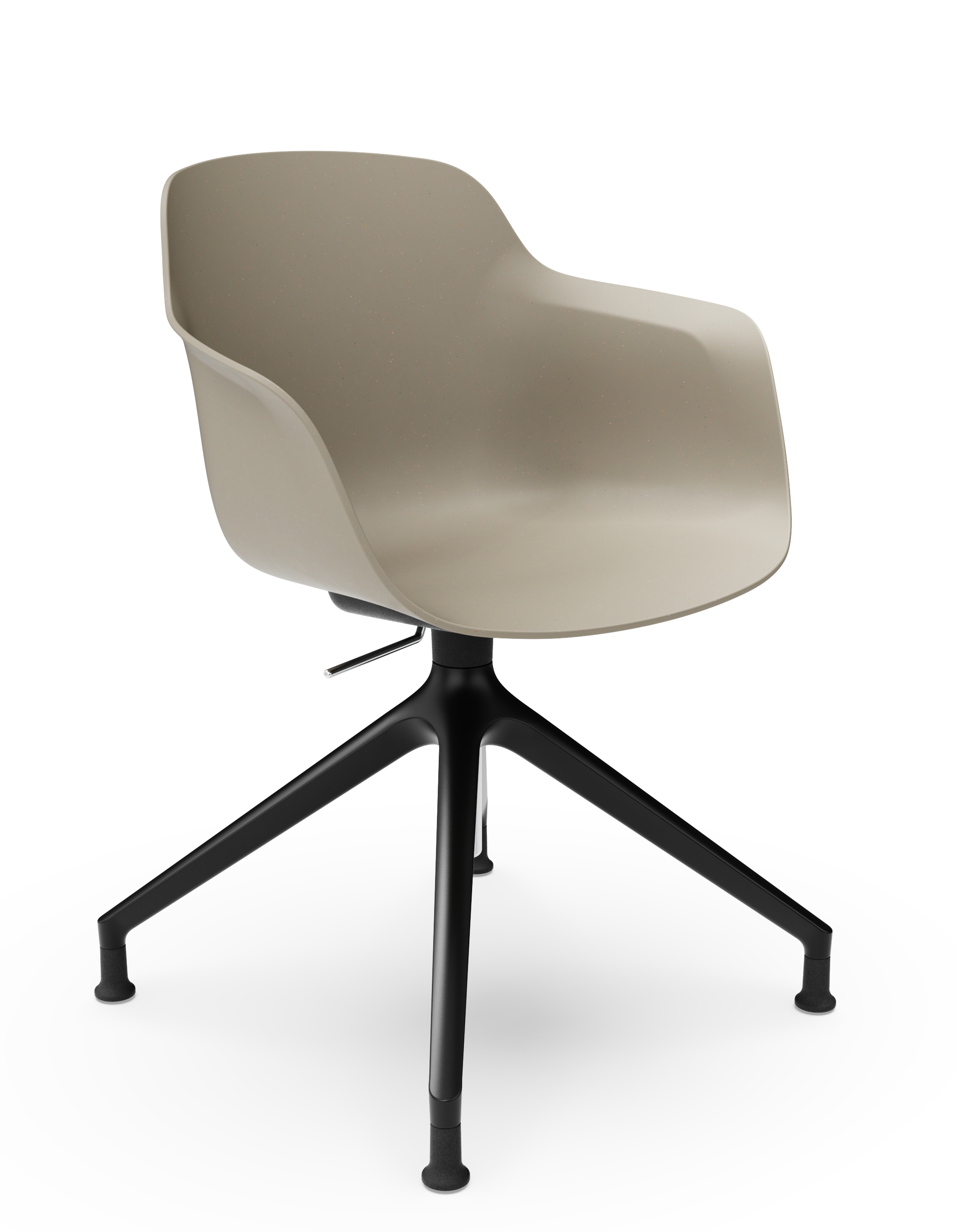 WS - Moto Tub Chair - 4 Star Base with Gaslift - Warm Grey - Front Angle