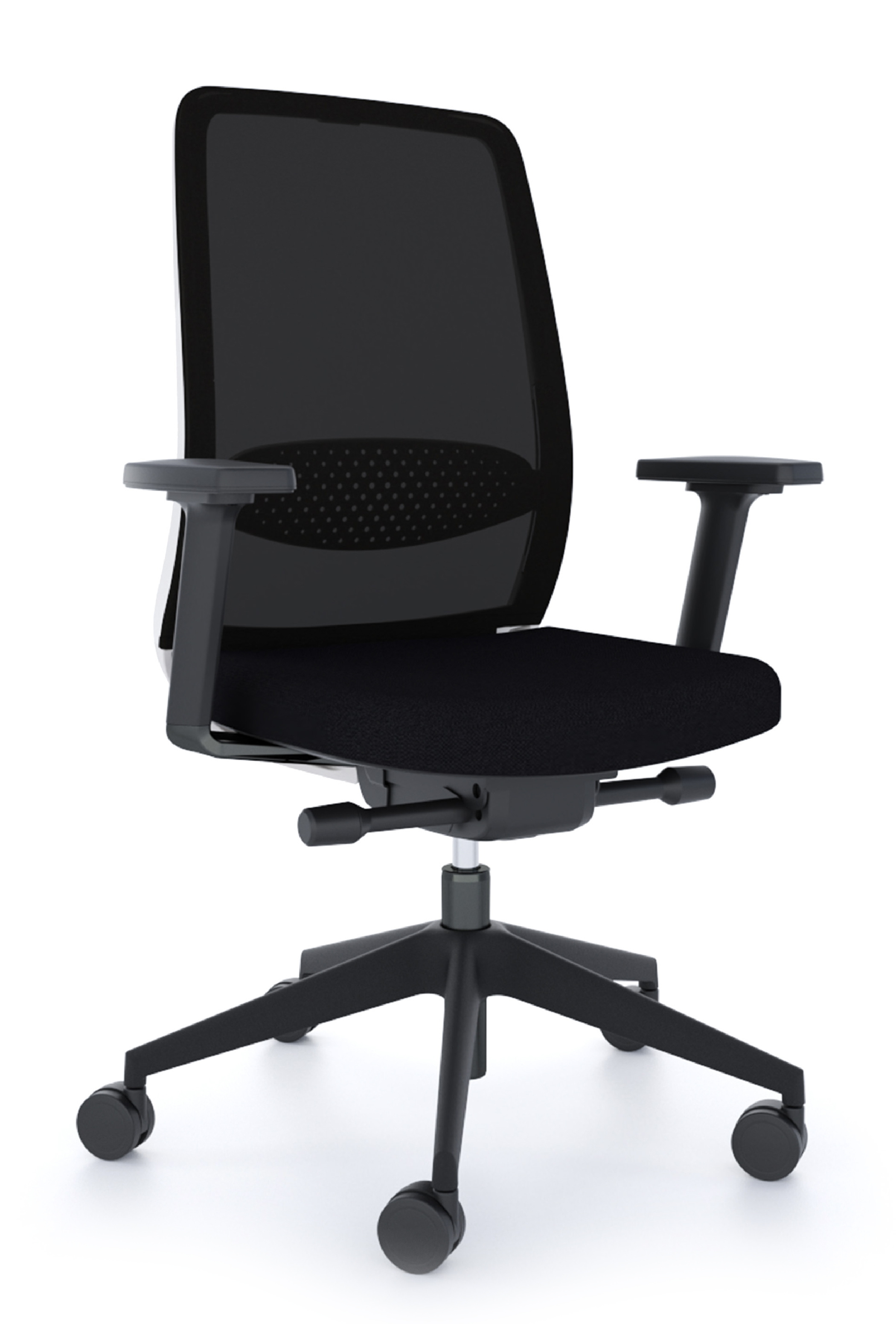 WS - N12 task chair - White&Black (Front angle)
