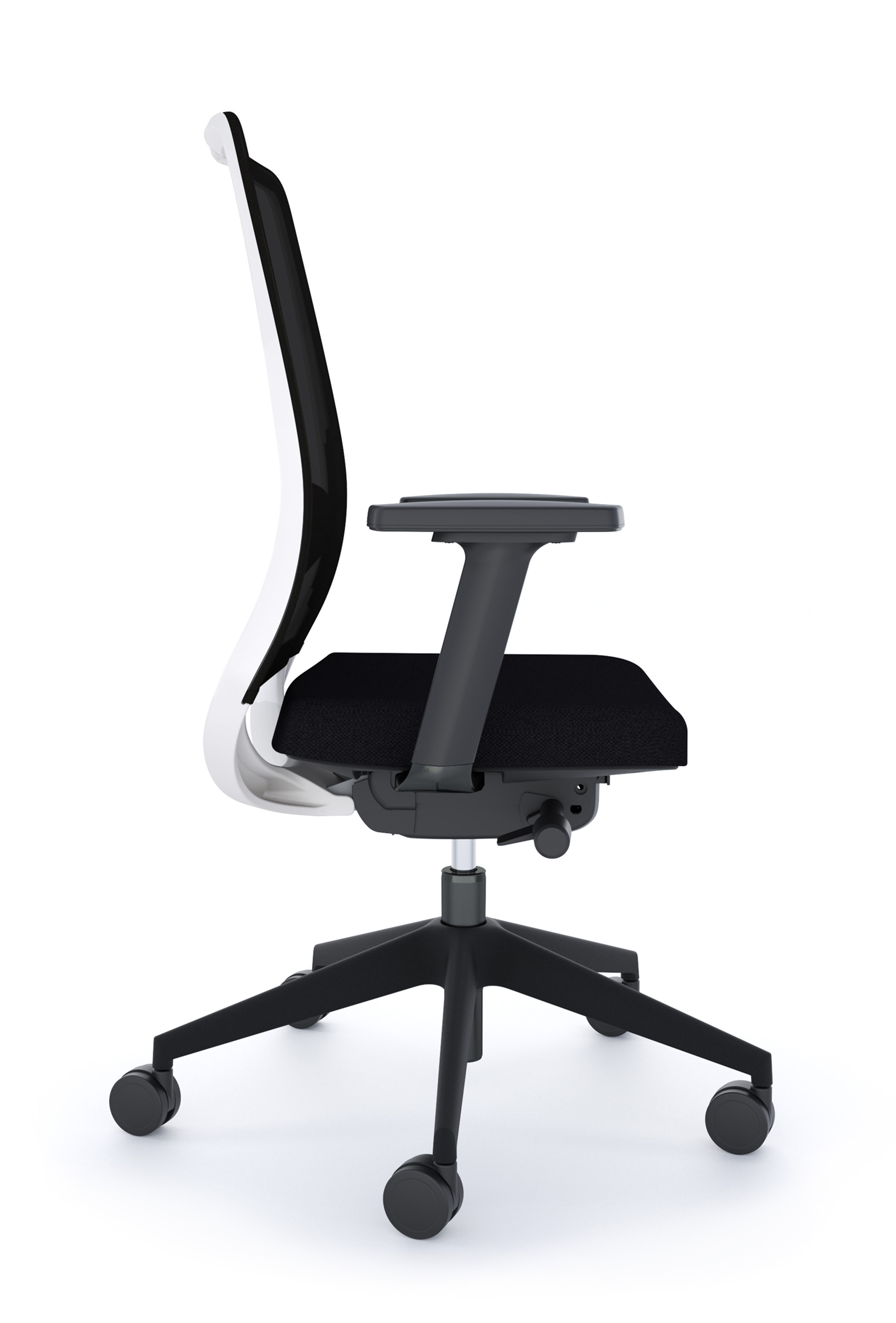 WS - N12 task chair - White&Black (Side)
