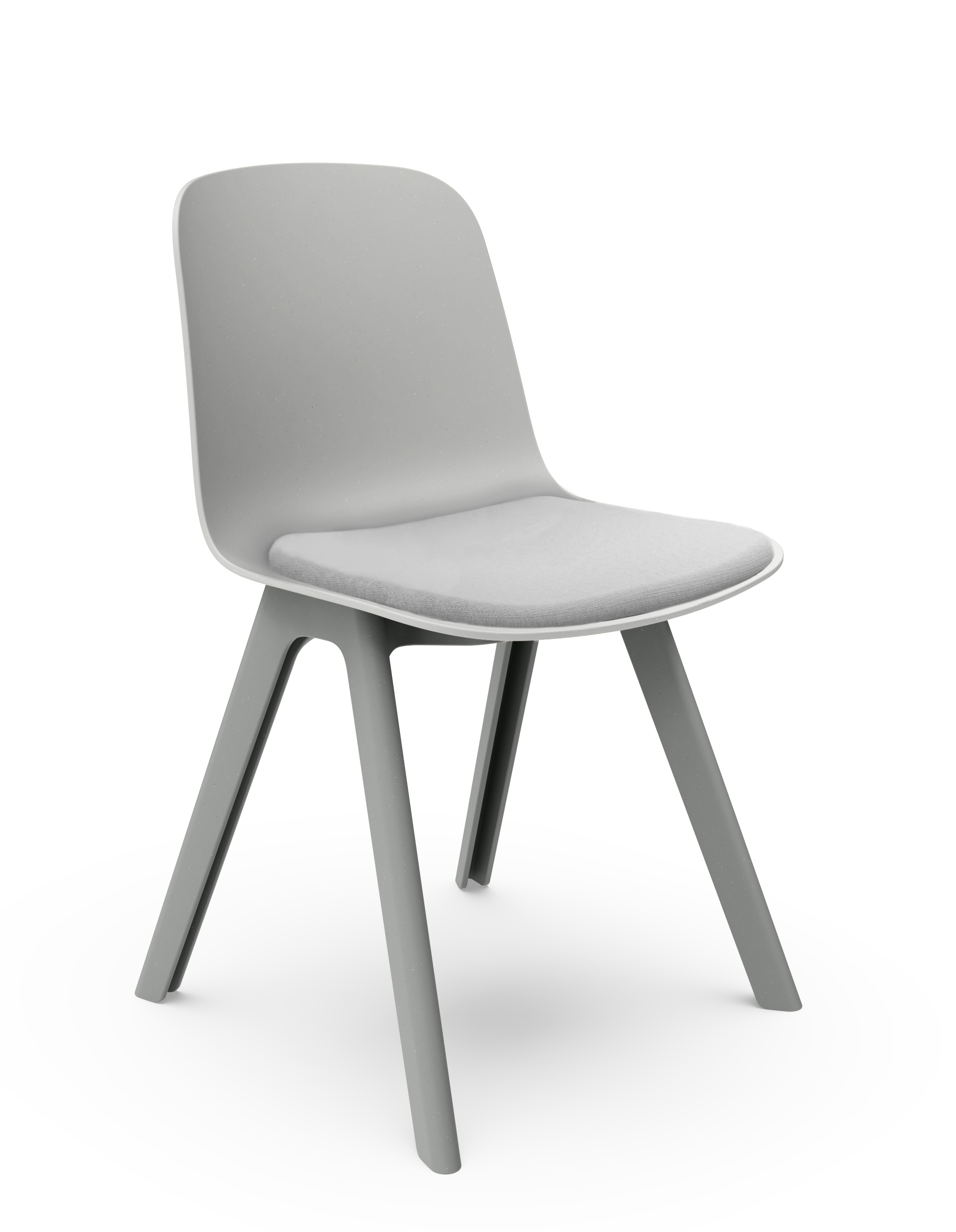 WS - Moto Seat Pad Side Chair - 4-leg plastic base (Light Grey) - Chalk