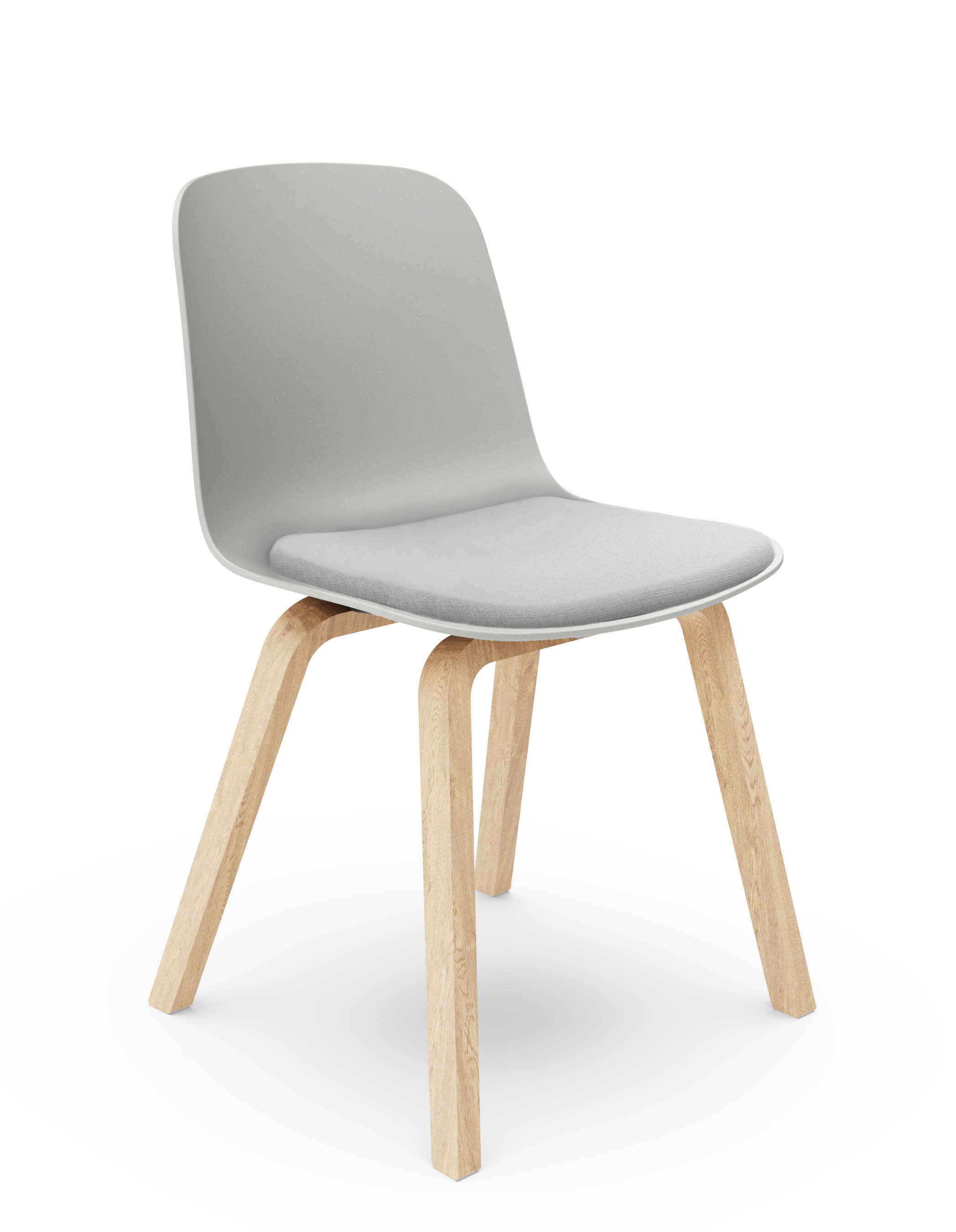 WS - Moto Seat Pad Side Chair - Beech base - Chalk