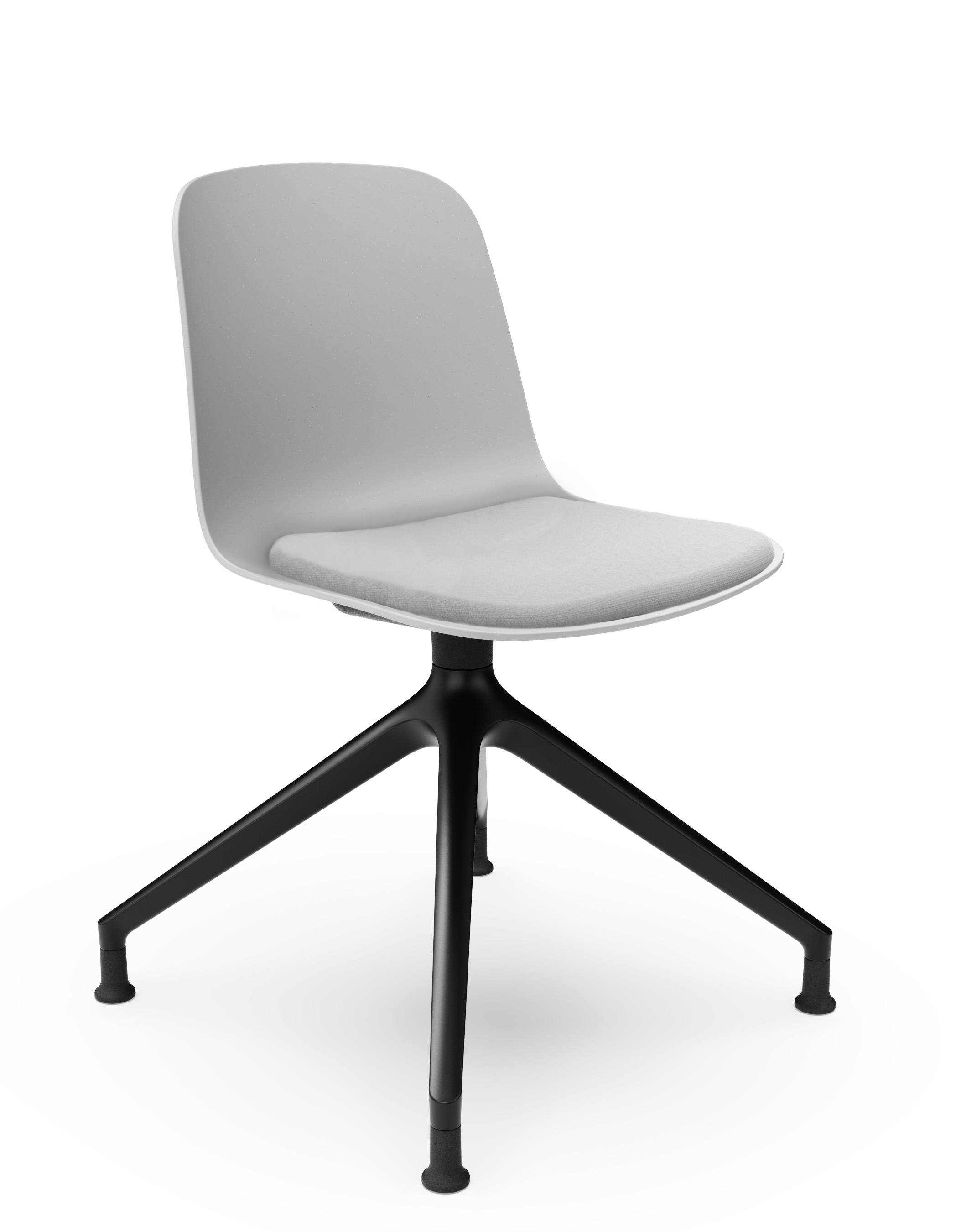 WS - Moto Seat Pad Side Chair - Black 4-star base - Chalk