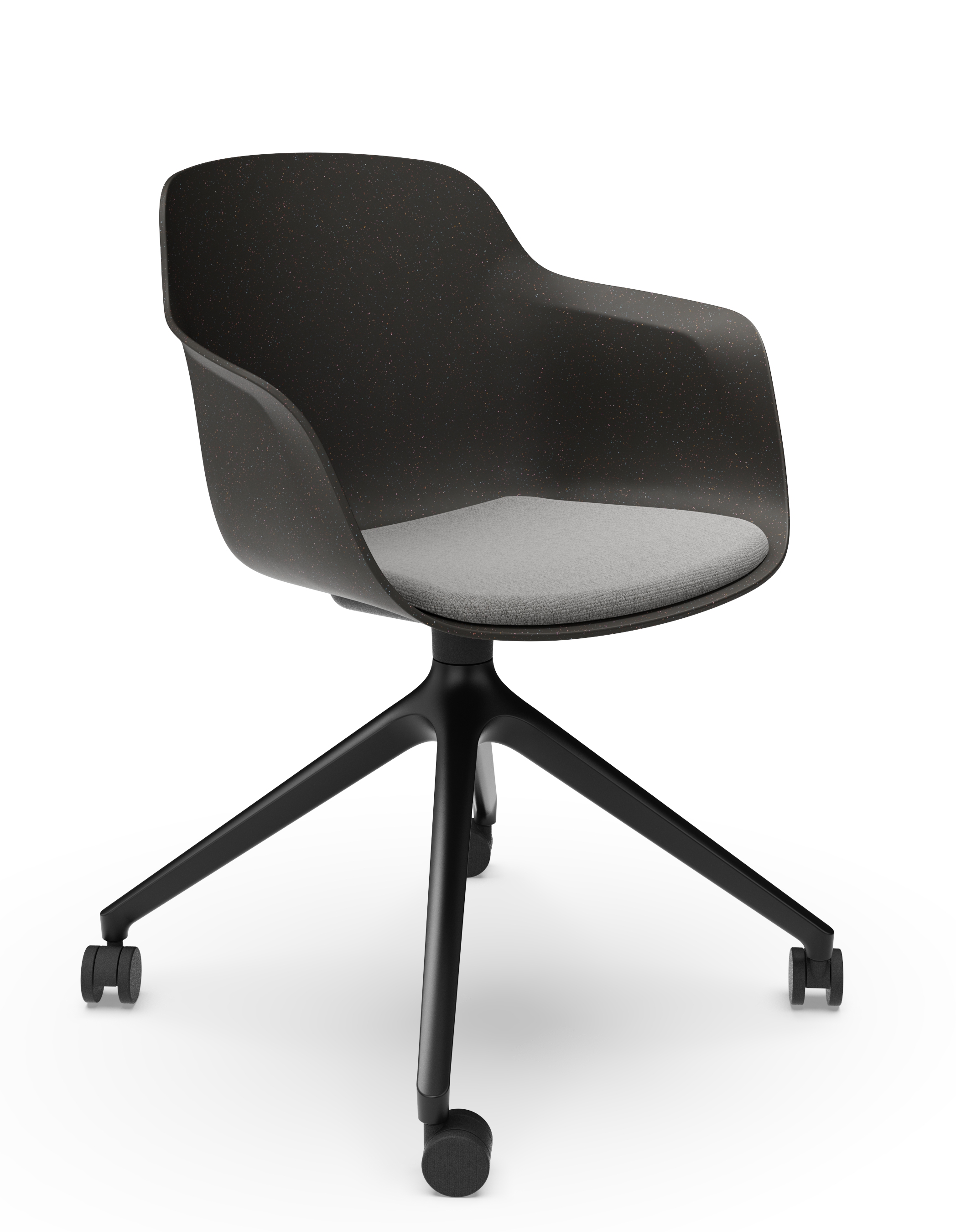 WS - Moto Tub Chair, Seatpad - Black 4-star castor base - CB