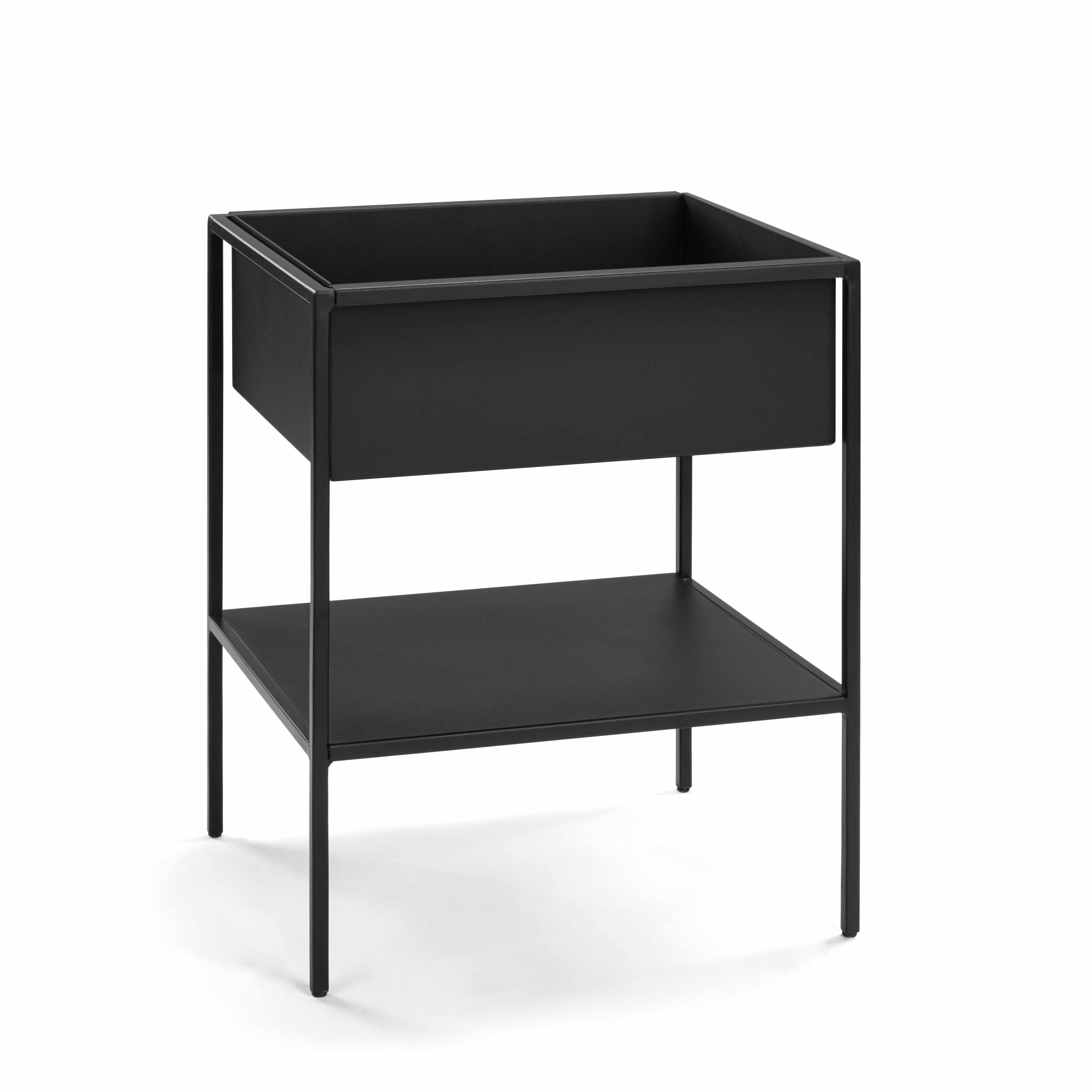 WS - Urban side table - 1x planter, 1x shelf - Black