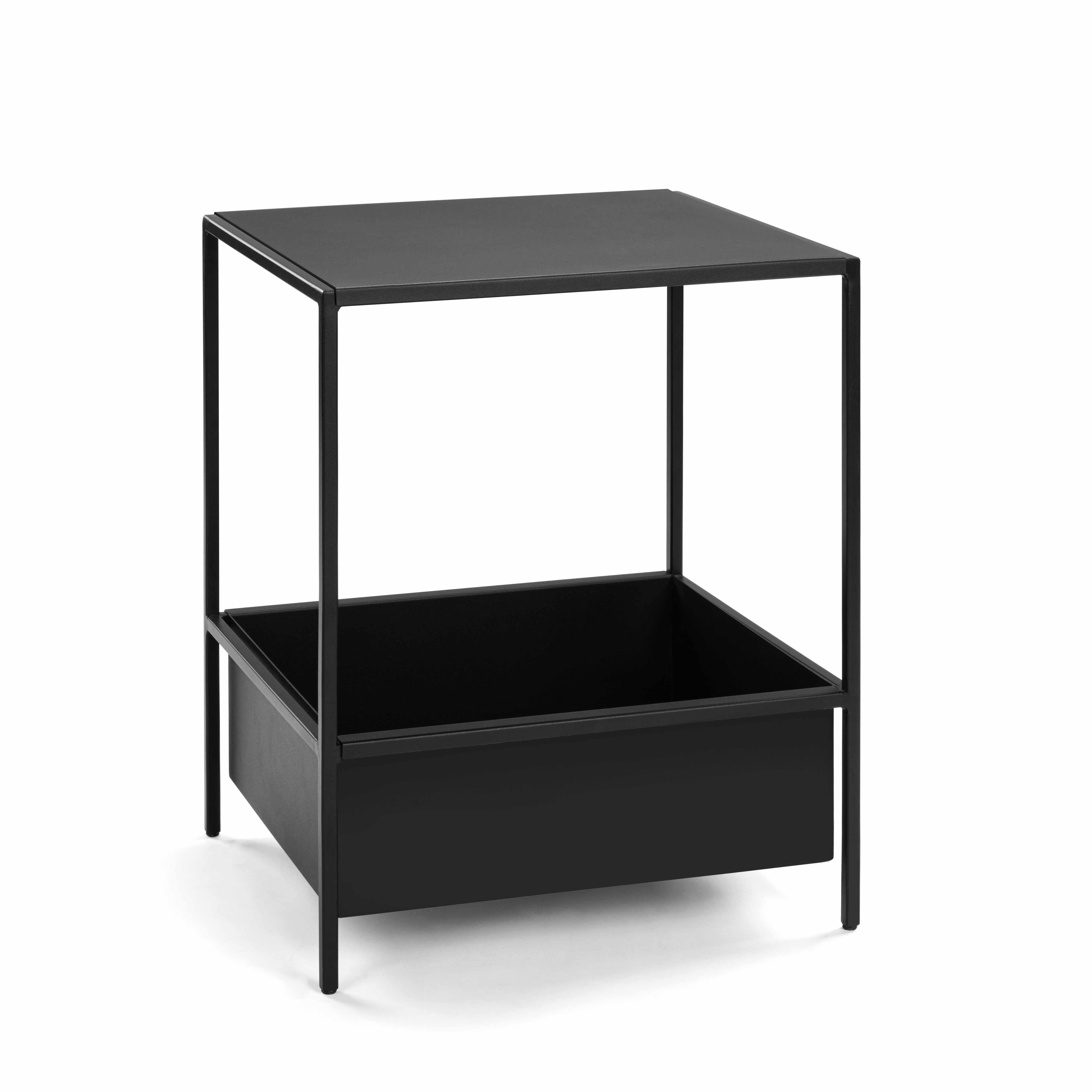 WS - Urban side table - 1x shelf, 1x planter - Black