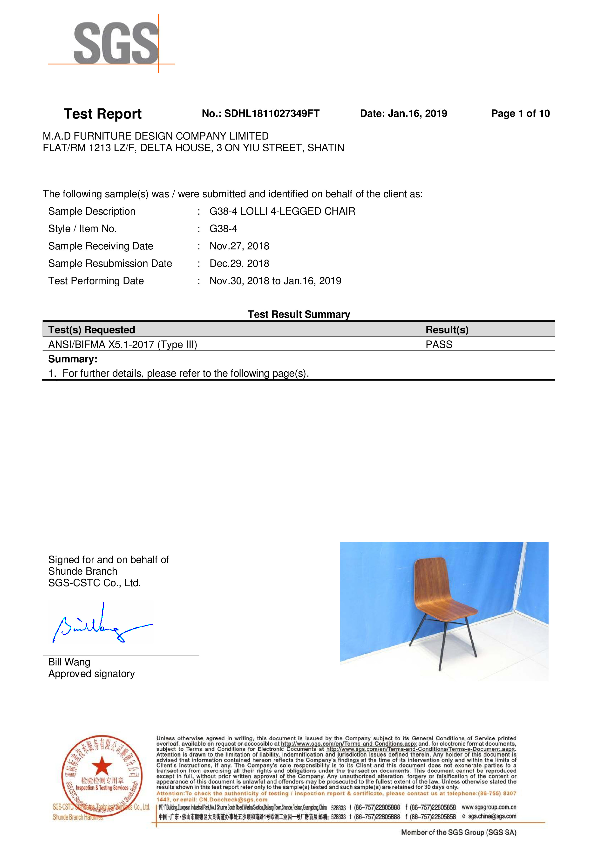 Lolli Chair - BIFMA Certificate